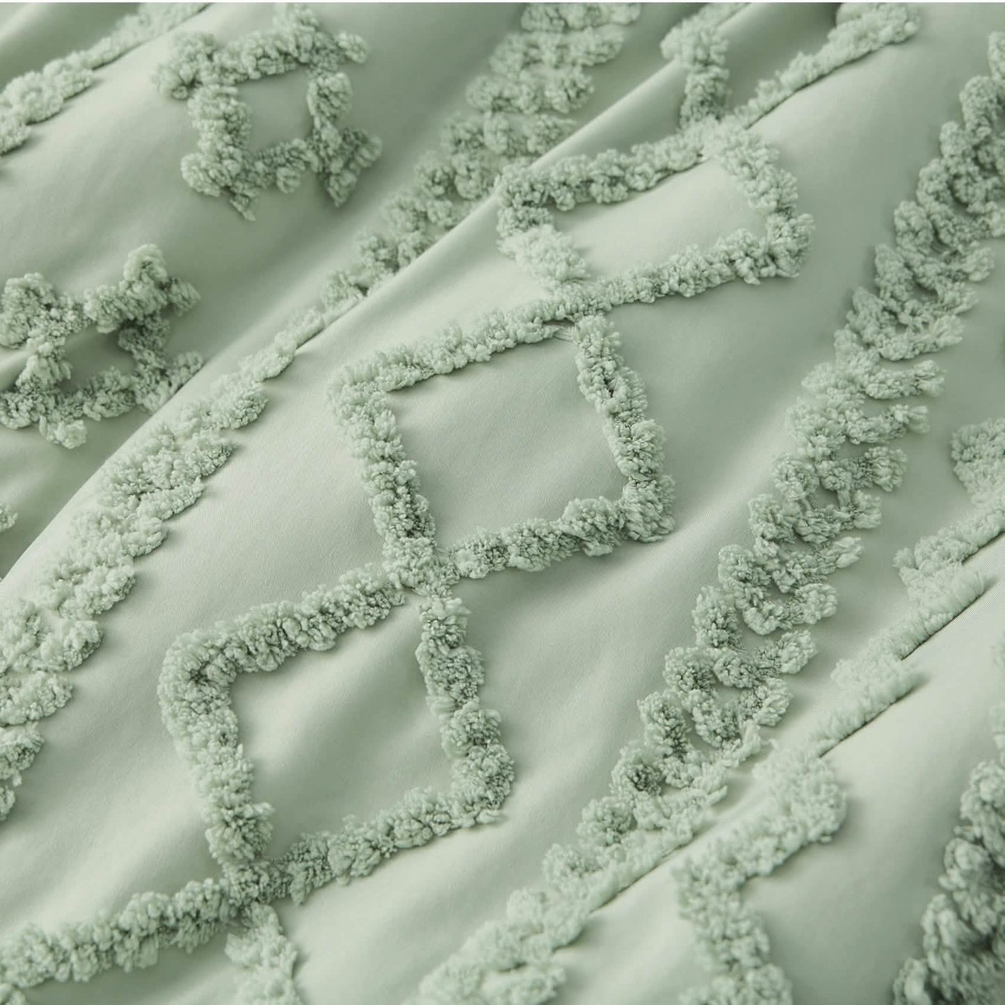 Boho Tufted Embroidery Duvet Cover Set
