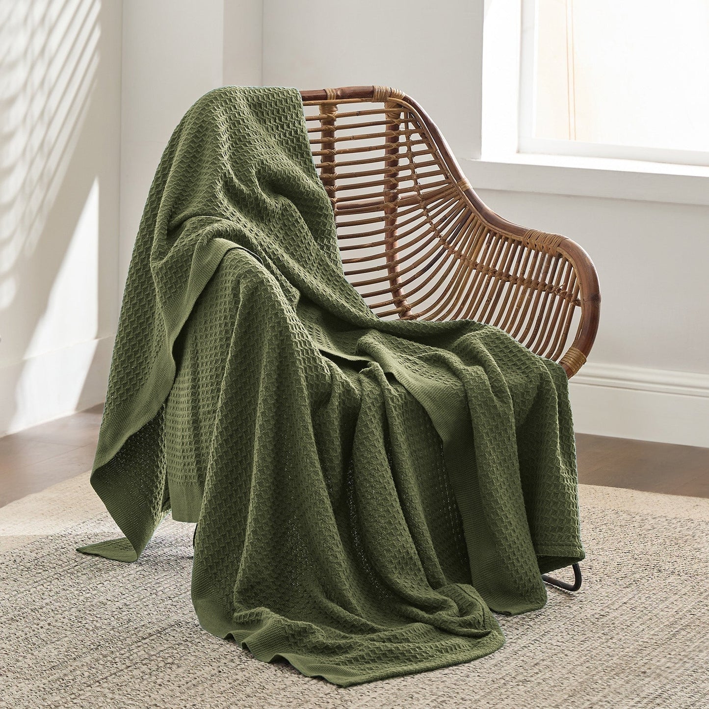 Cotton Waffle Weave Blanket