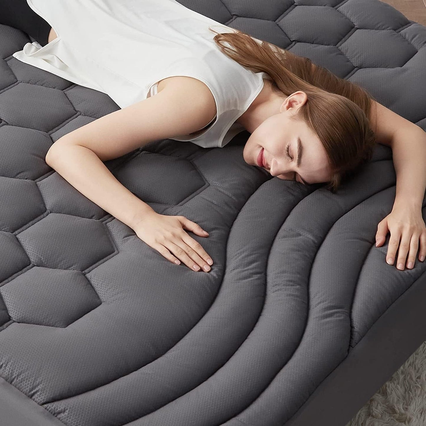 Three-Zone Quilted Mattress Pad