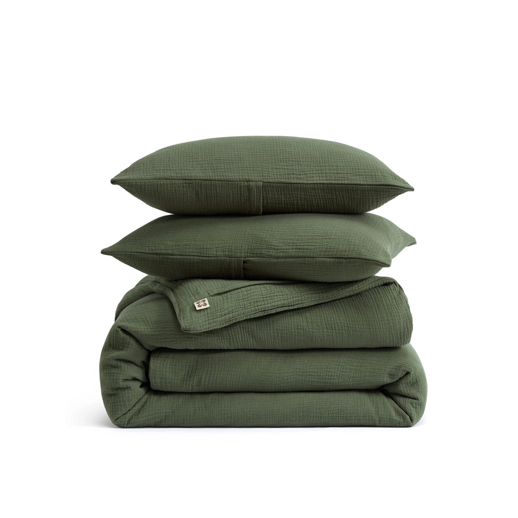 PureWovenTM Triple-Layer Cotton Gauze Duvet Cover Set