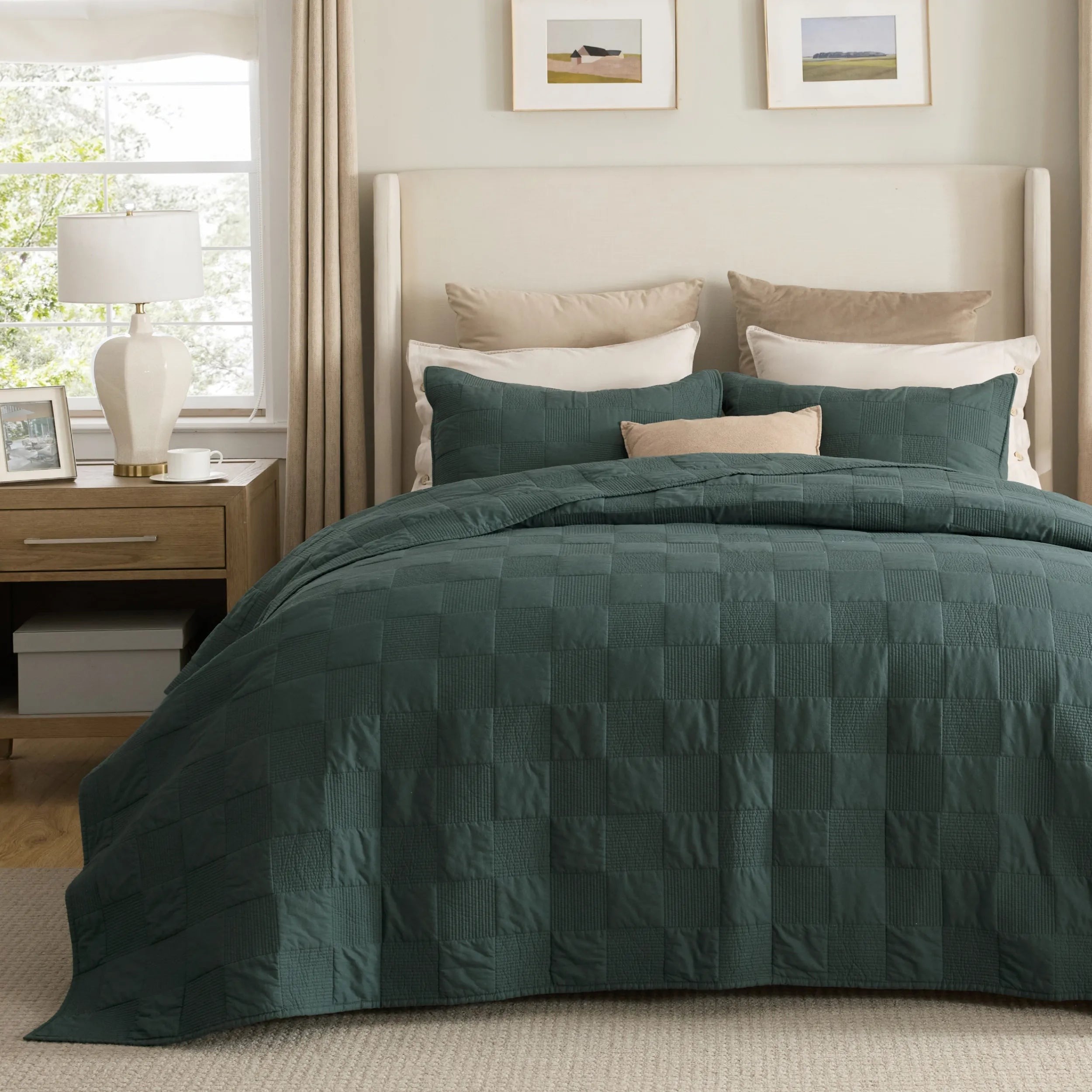 Cotton Checkered Quilted Set