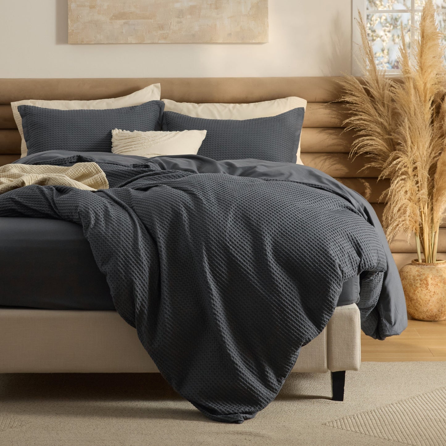 PureWovenTM Cotton Waffle Duvet Cover Set