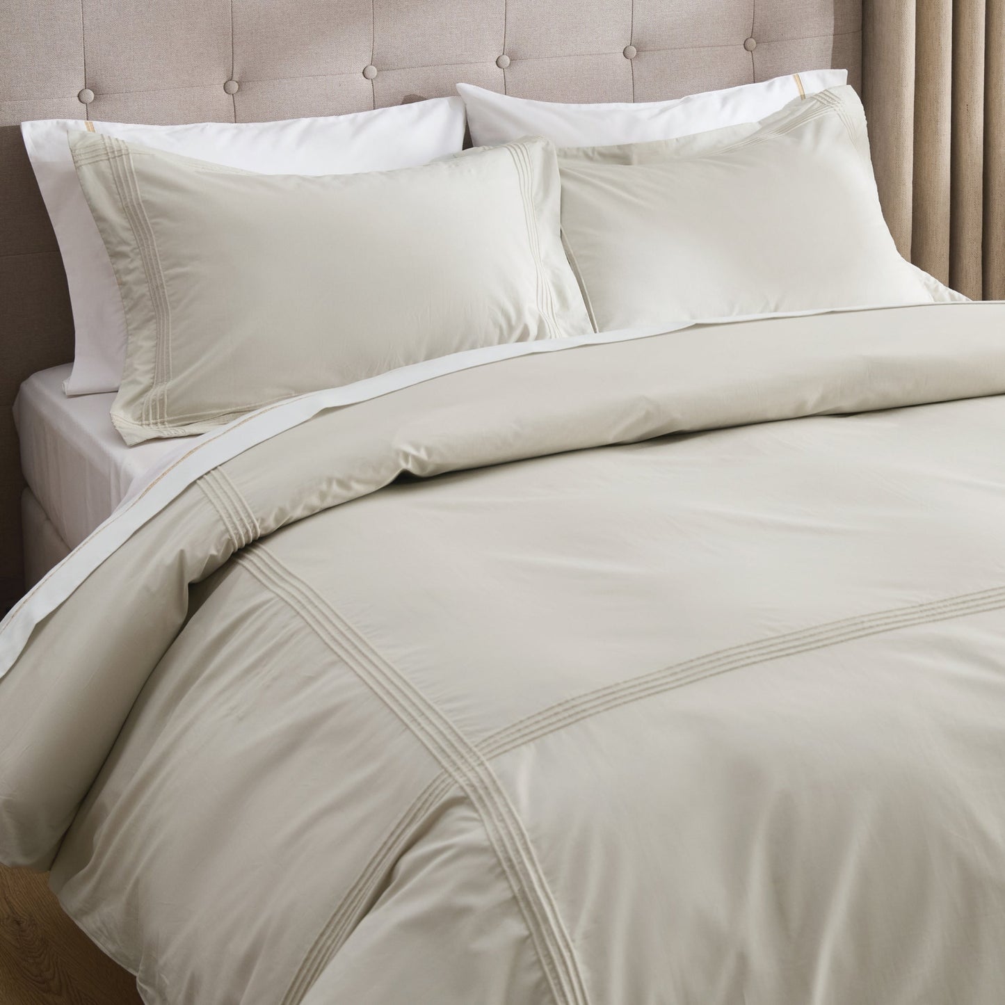 PureWovenTM Cotton Embroidered Hotel Duvet Cover Set