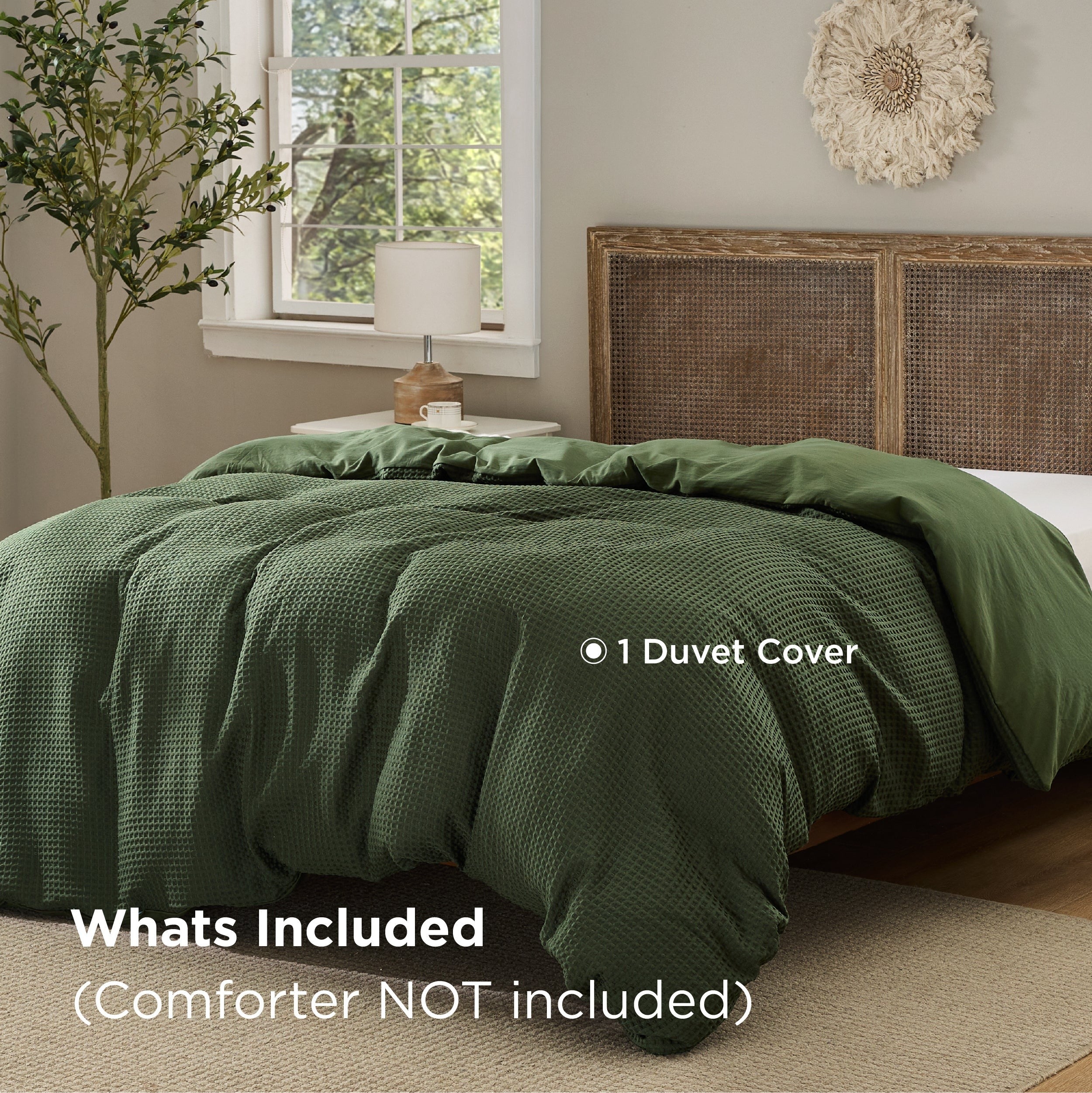 Modern Waffle Weave Textured Duvet Cover