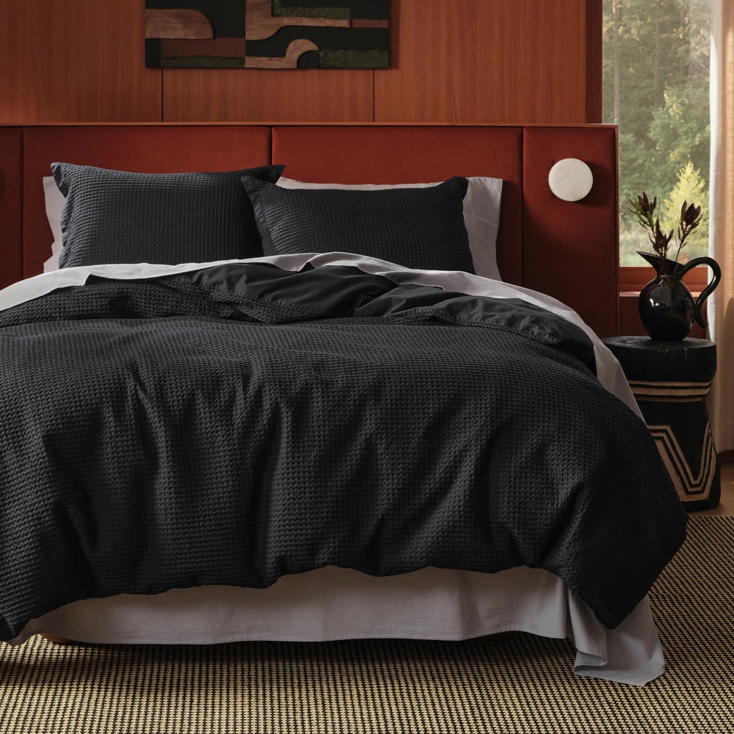 PureWovenTM Cotton Waffle Weave Duvet Cover Set