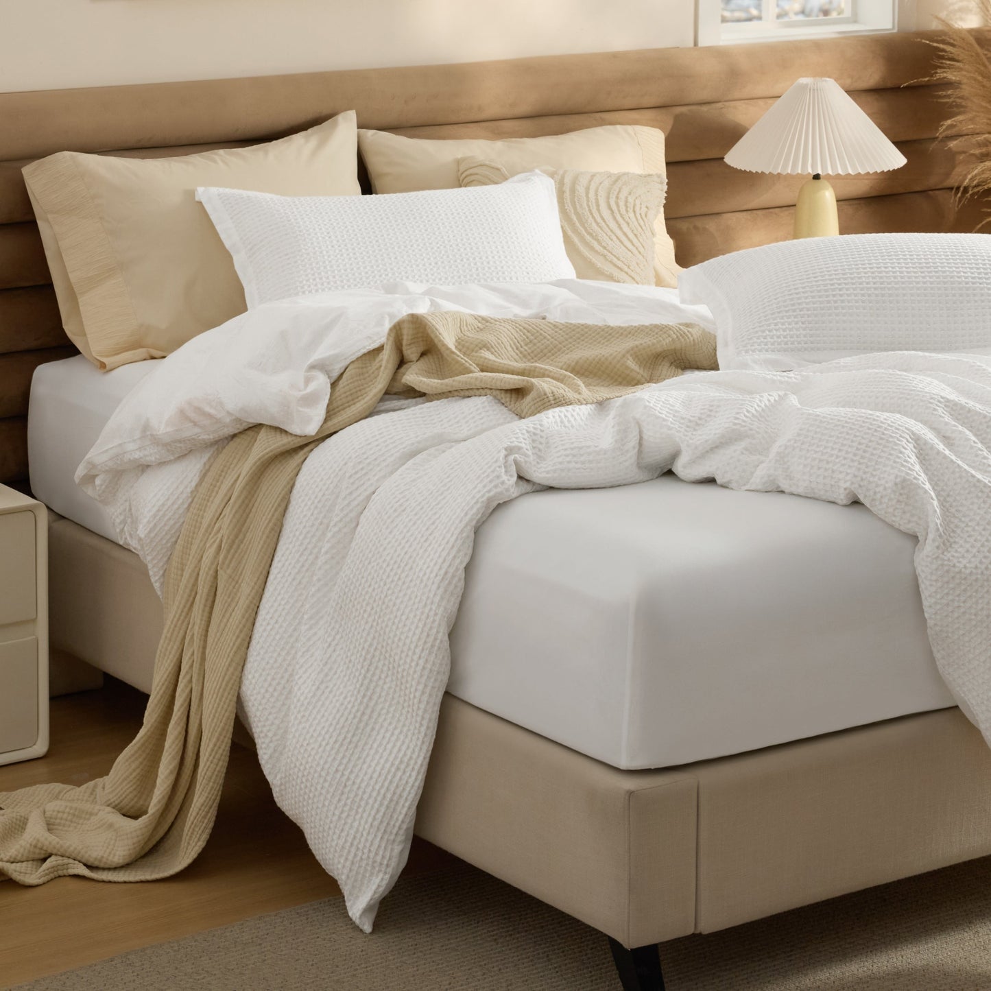 PureWovenTM Cotton Waffle Duvet Cover Set