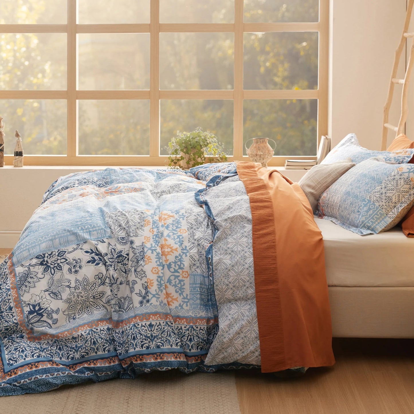 PureWovenTM 100% Cotton Patterned Duvet Cover Set