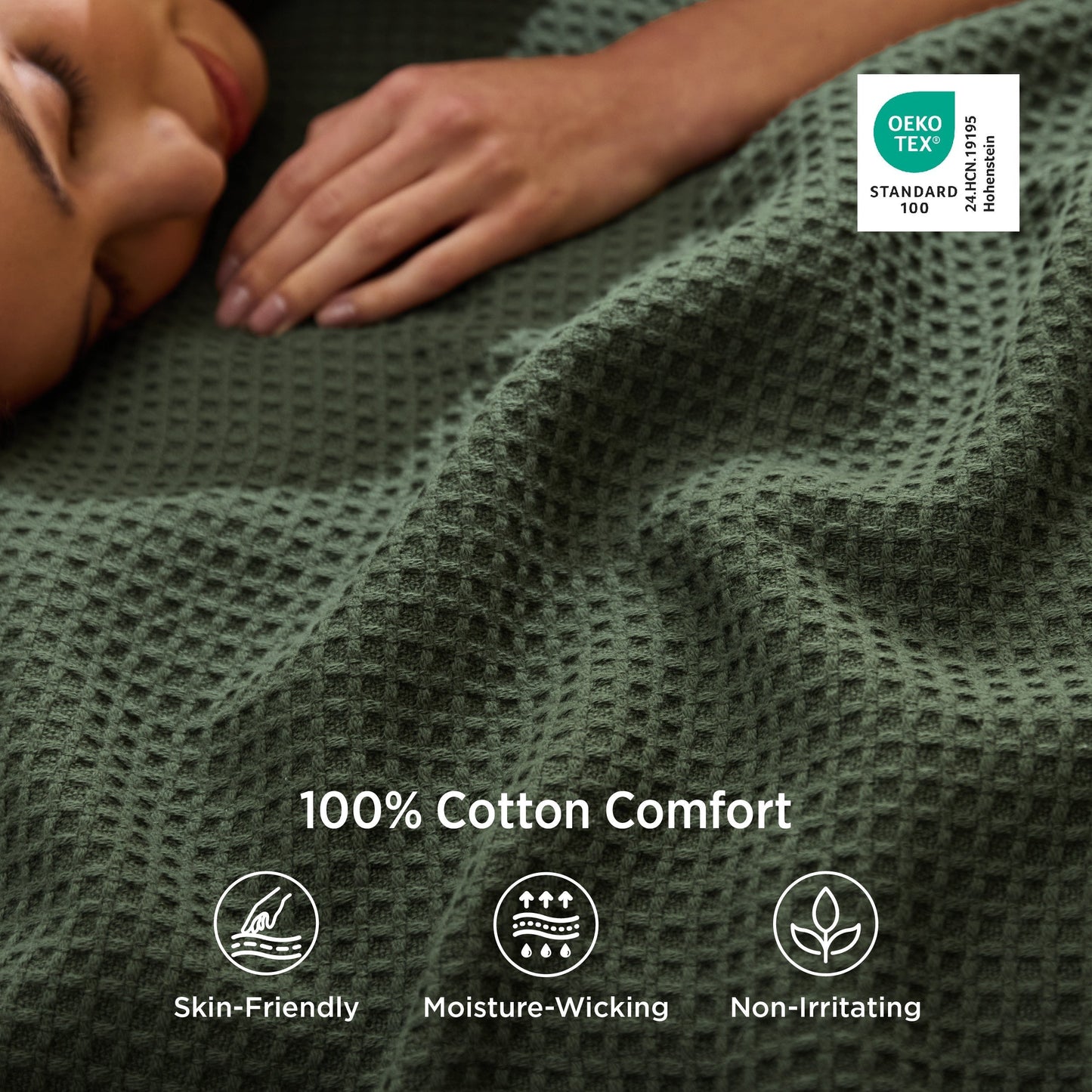 Pure Cotton Basket Weave Blanket