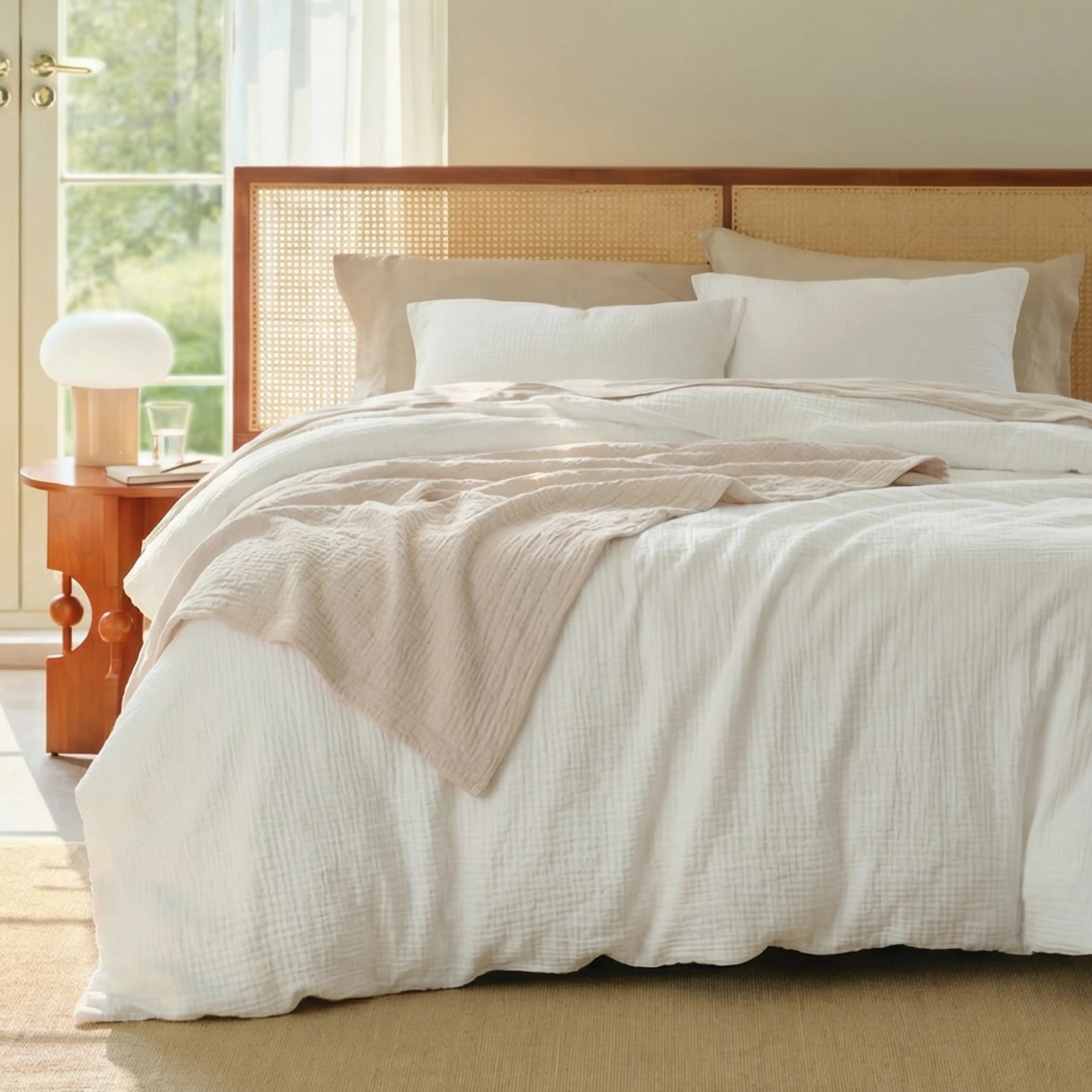 PureWovenTM Triple-Layer Cotton Gauze Duvet Cover Set
