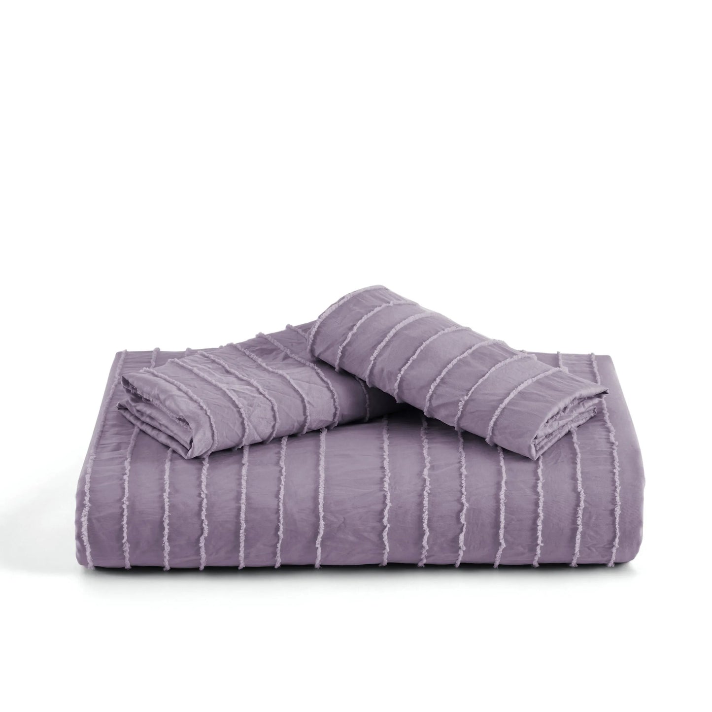 Striped Tufted Embroidery Duvet Cover Set