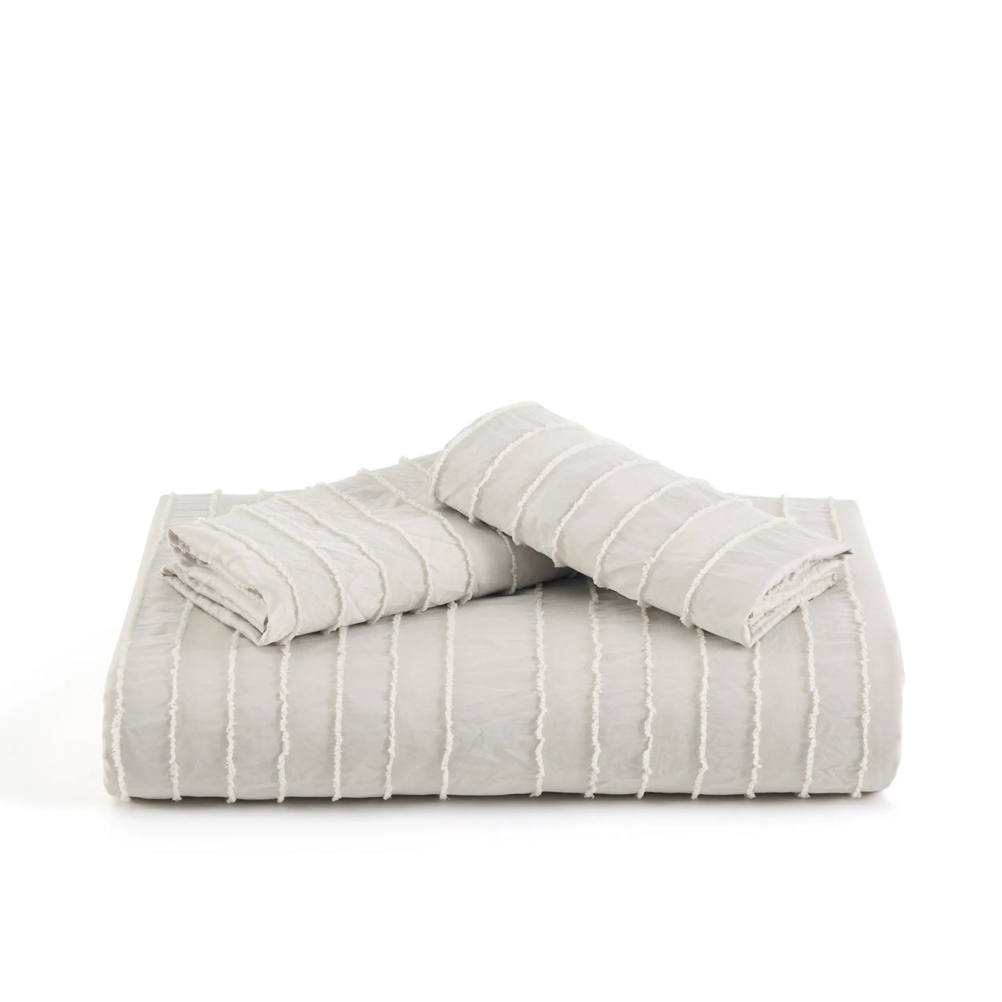 Striped Tufted Embroidery Duvet Cover Set