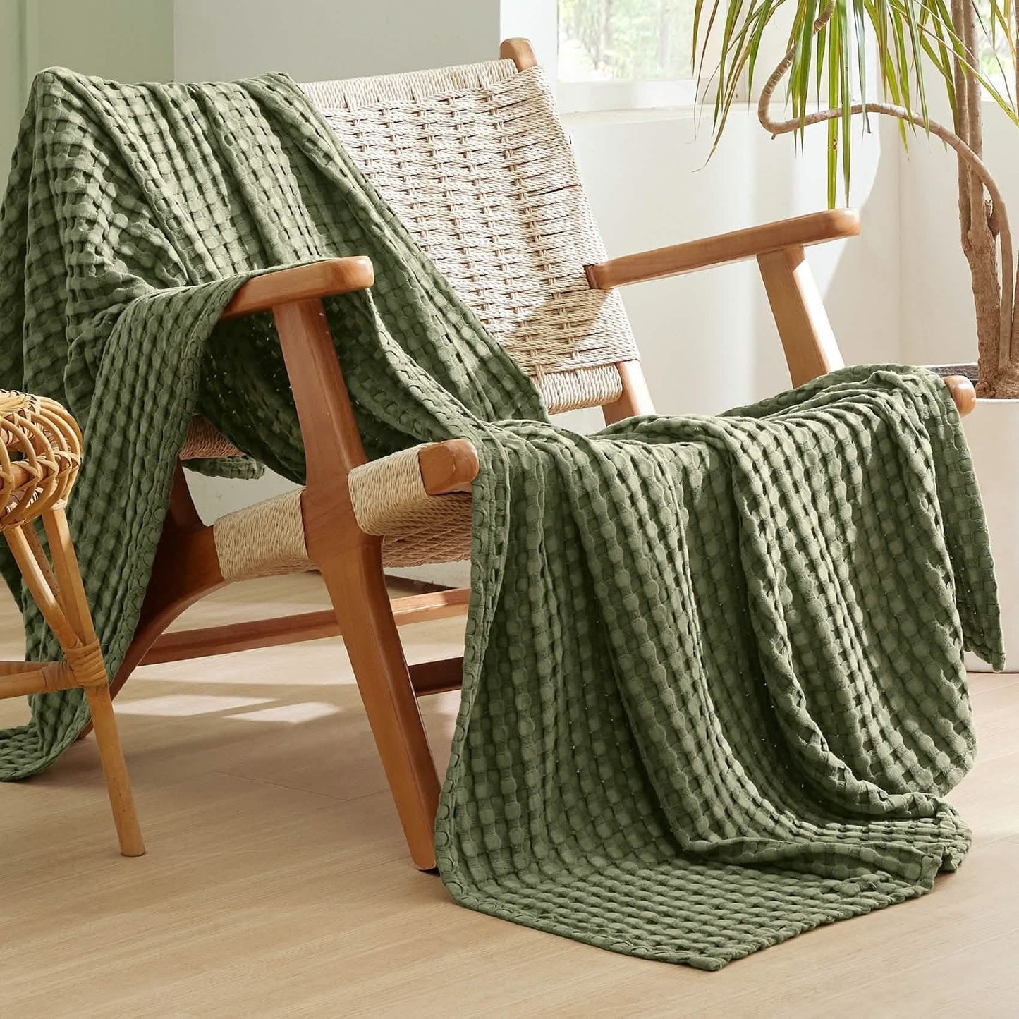 Rayon Derived From Bamboo Waffle Blanket
