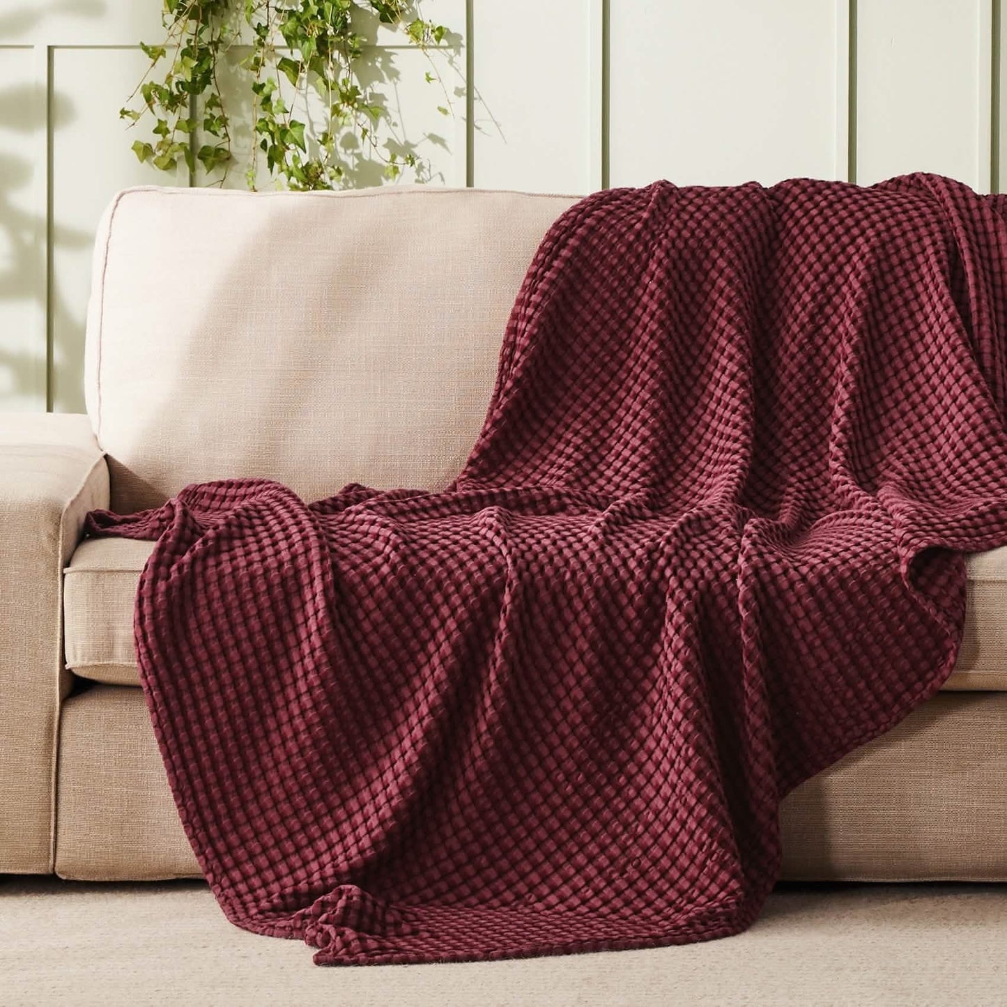 Rayon Derived From Bamboo Waffle Blanket
