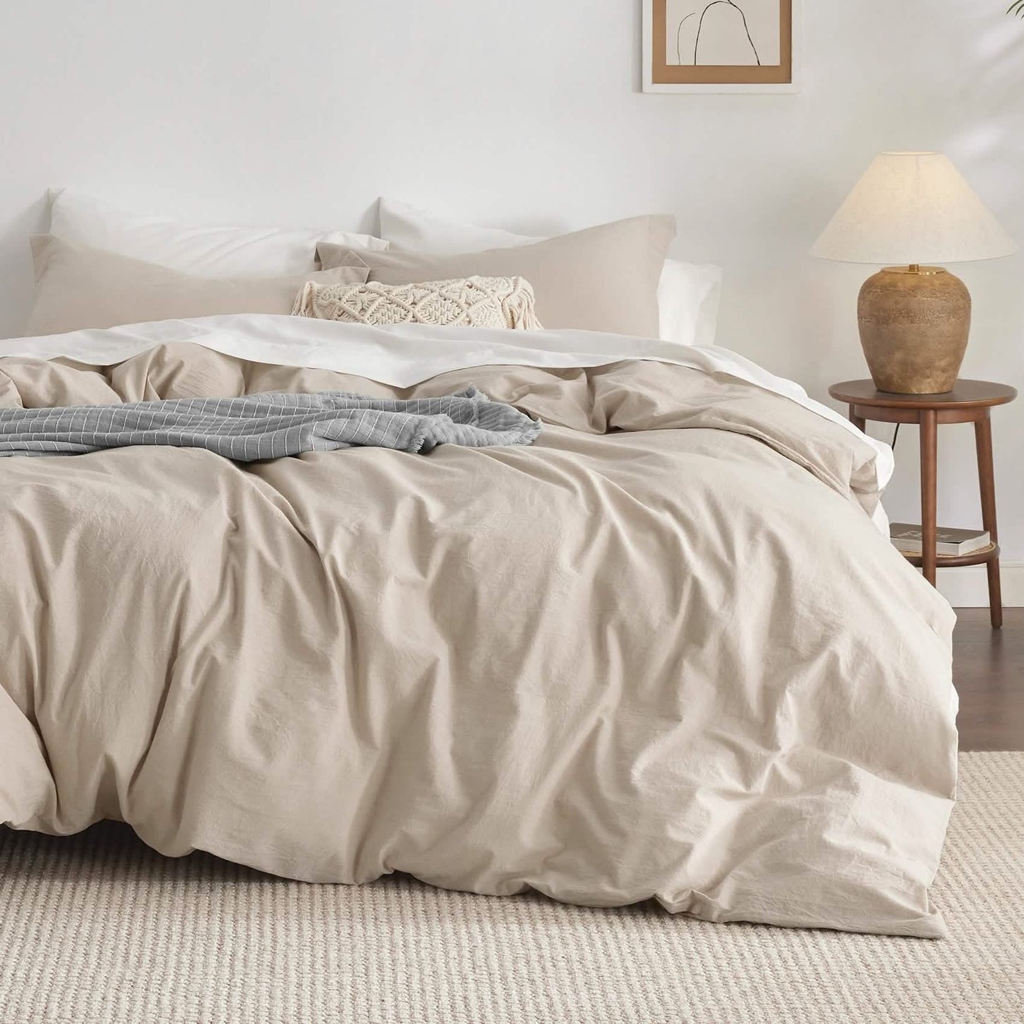 PureWovenTM Washed Cotton Duvet Cover Set