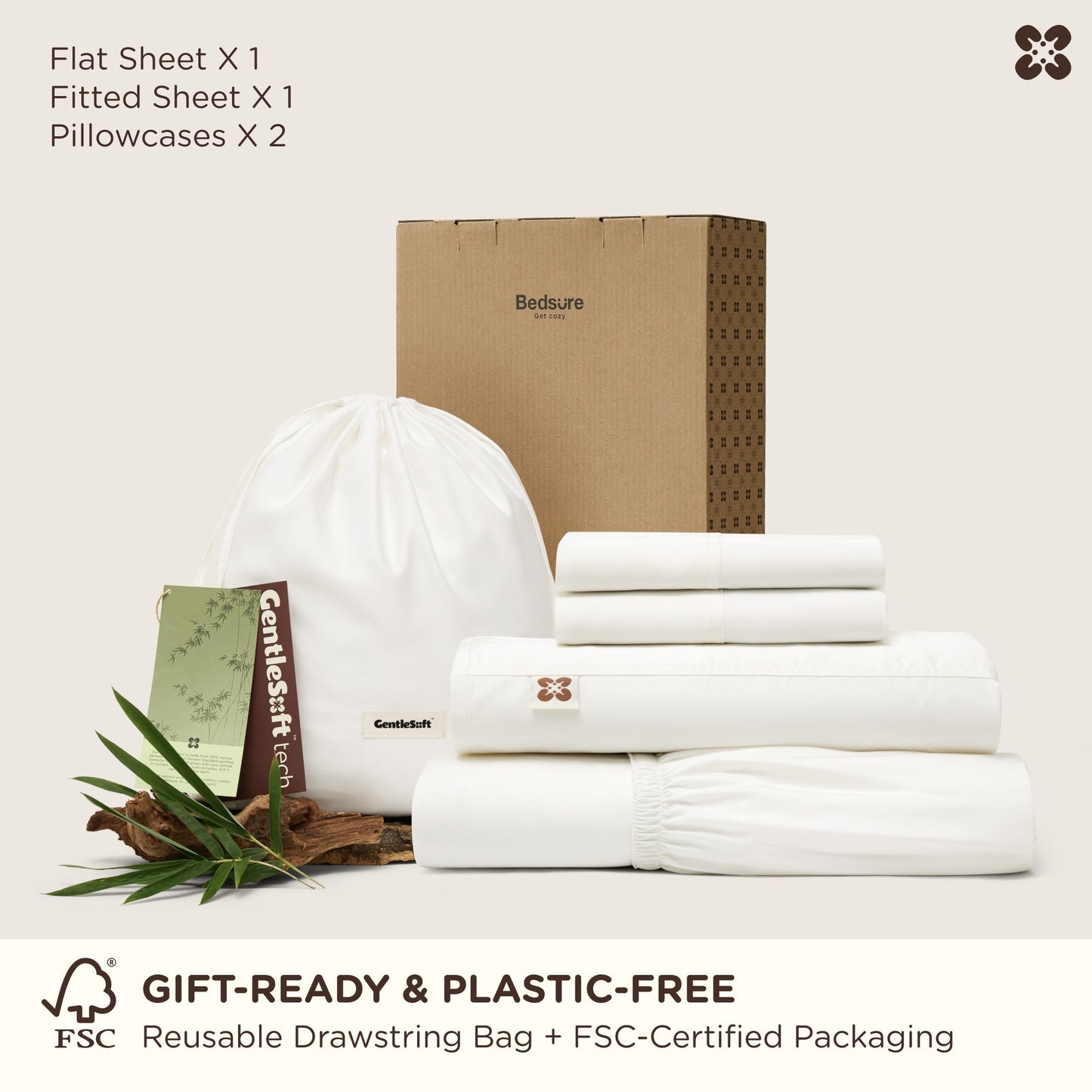 PureWovenTM Organically Grown Bamboo Viscose Sheet Set