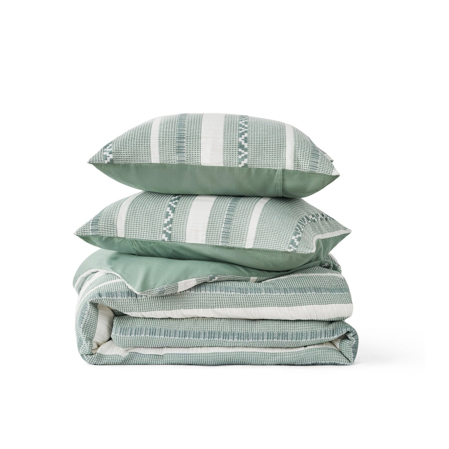 PureWovenTM Cotton Boho Waffle Weave Duvet Cover Set