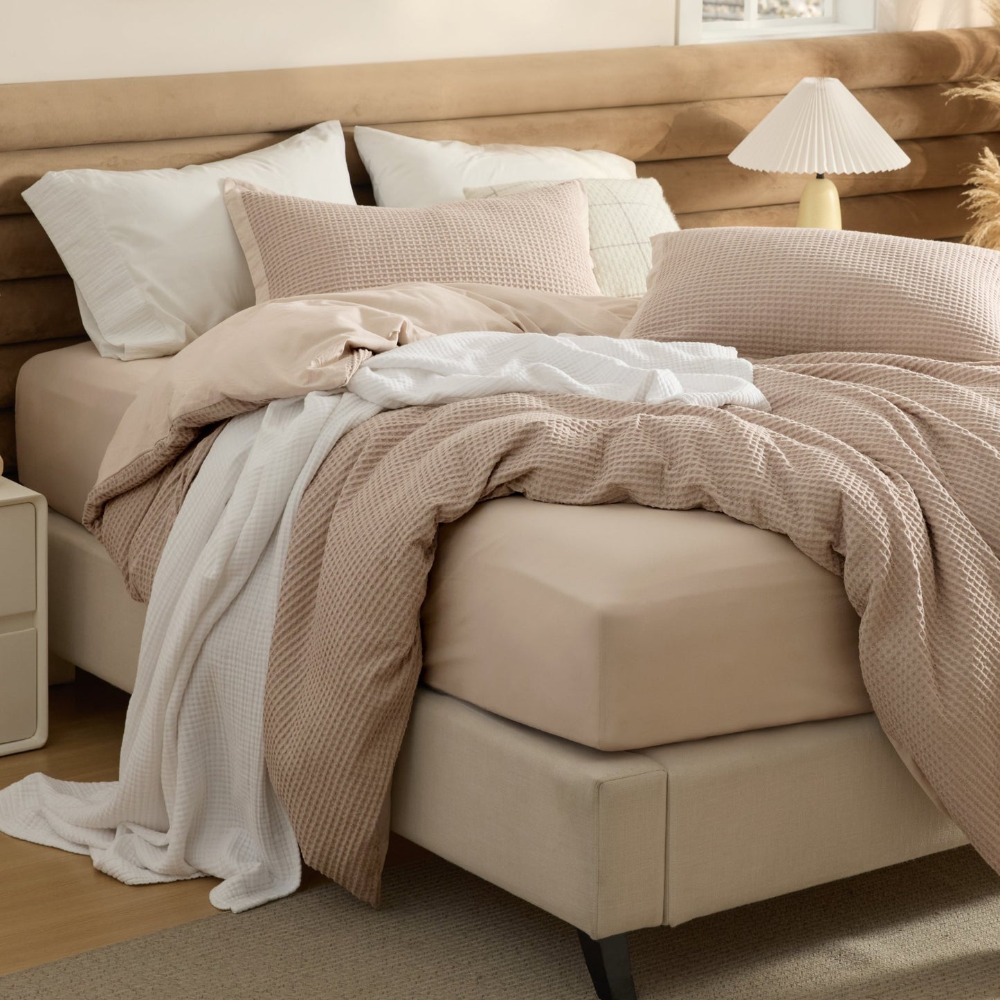 PureWovenTM Cotton Waffle Duvet Cover Set