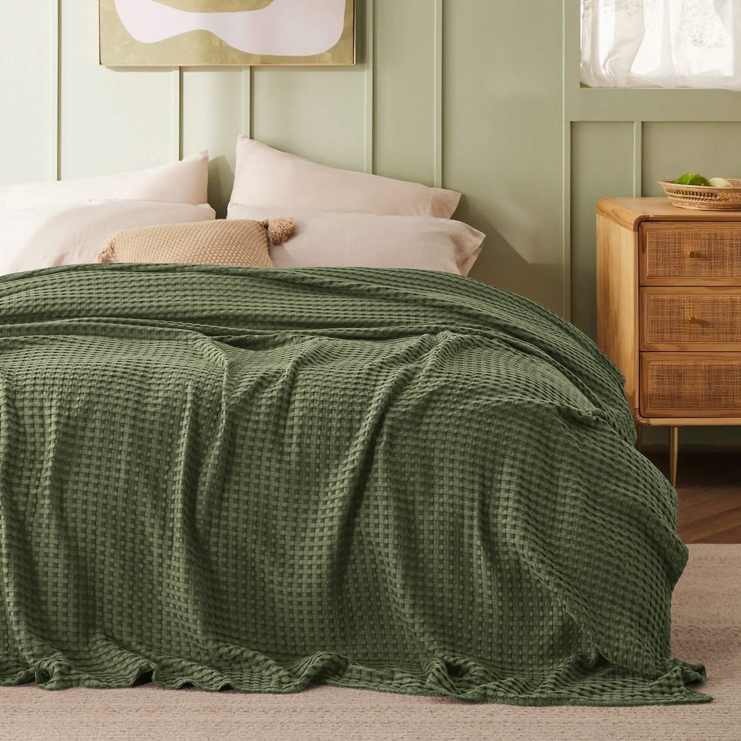 Rayon Derived From Bamboo Waffle Blanket