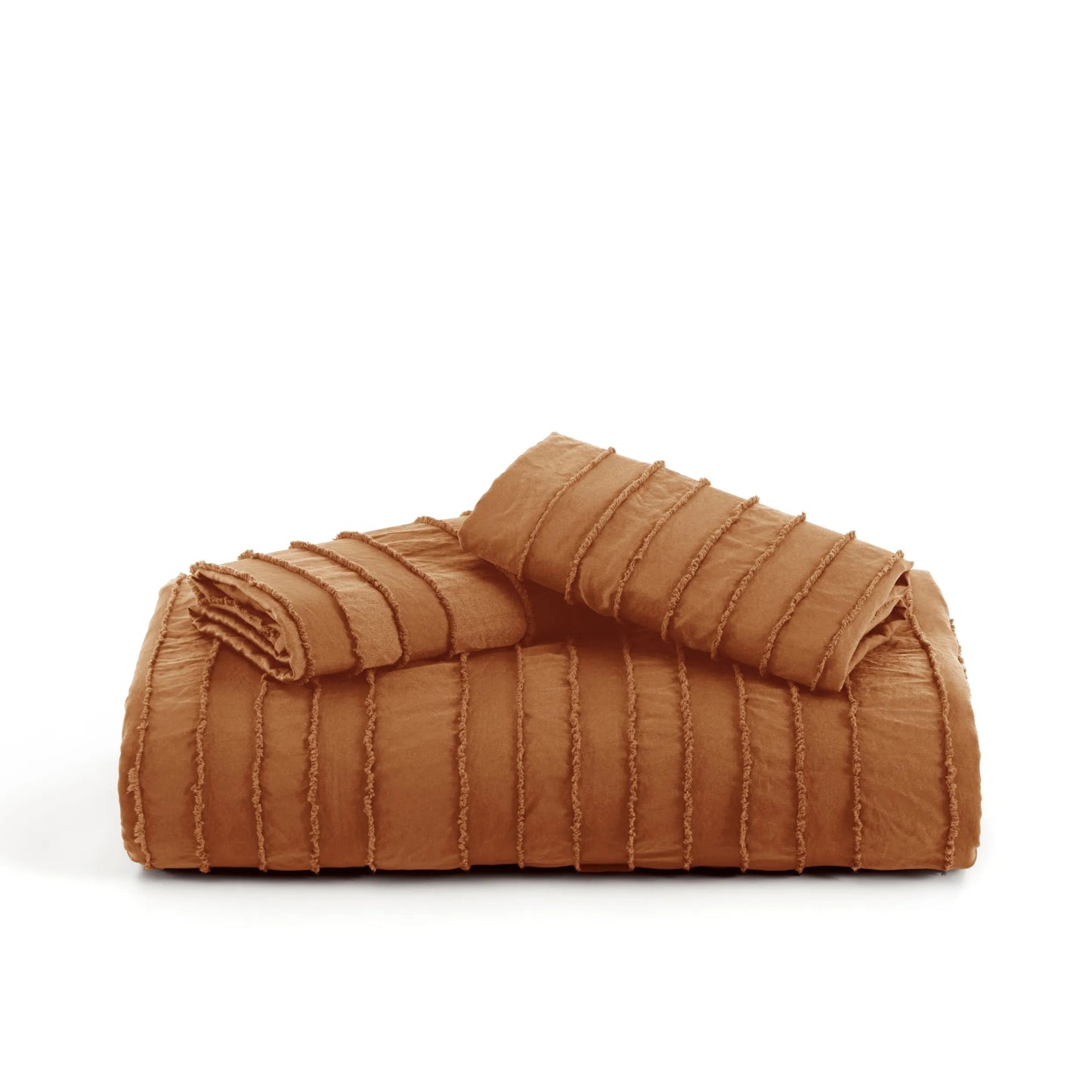Striped Tufted Embroidery Duvet Cover Set
