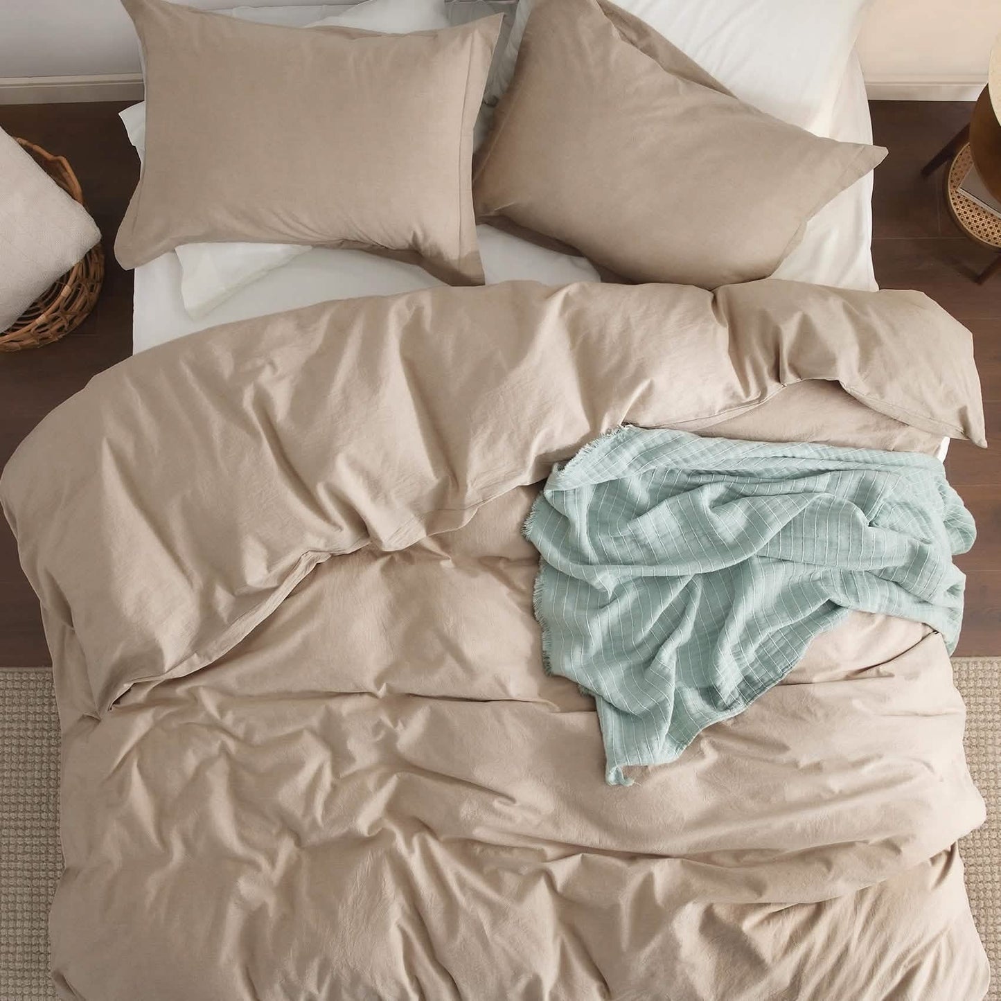 PureWovenTM Washed Cotton Duvet Cover Set