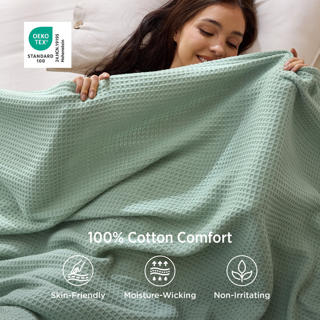 Pure Cotton Basket Weave Blanket