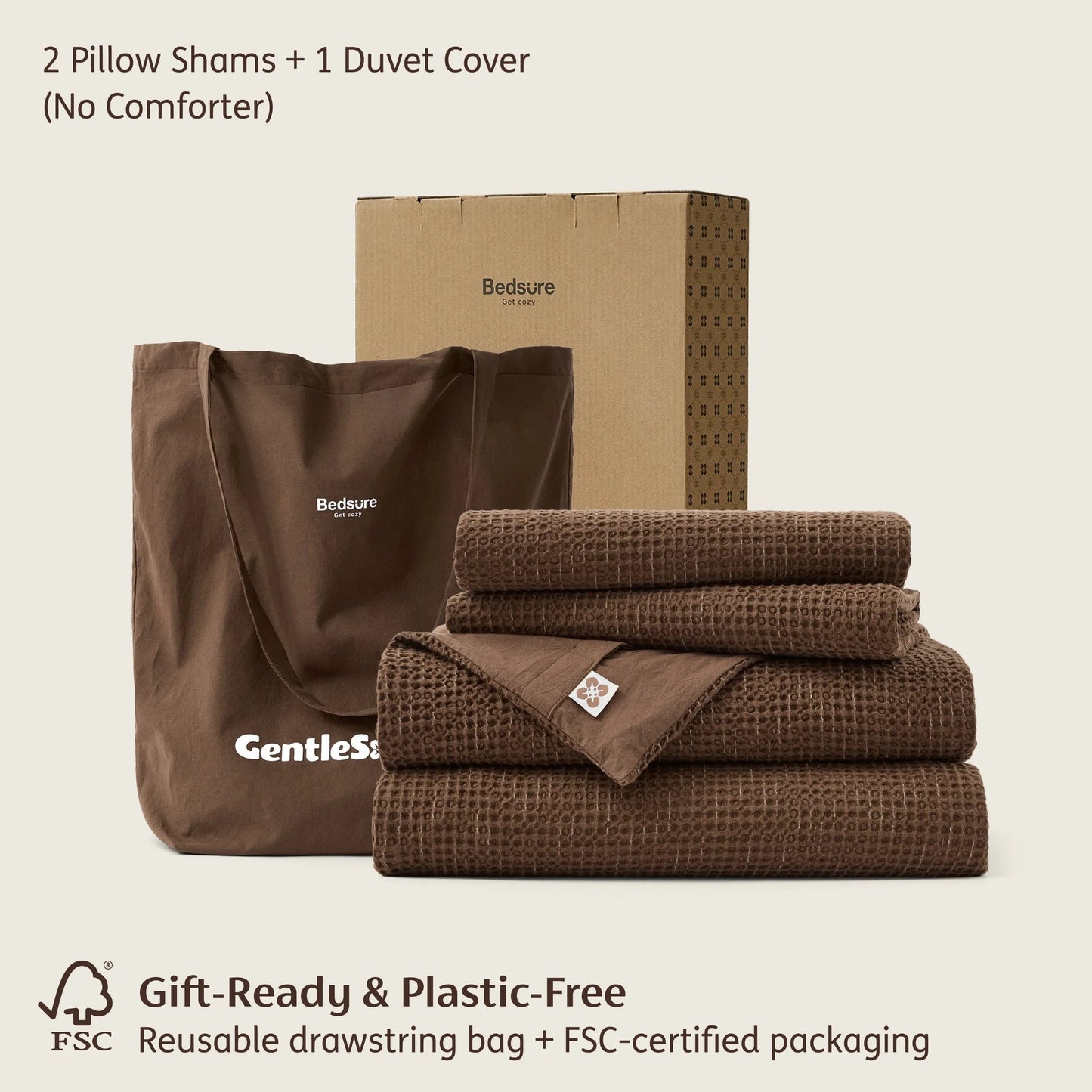 PureWovenTM Cotton Waffle Space-Dyed Duvet Cover Set