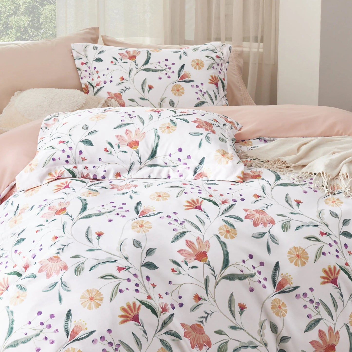 Reversible Pale Duvet Cover Set