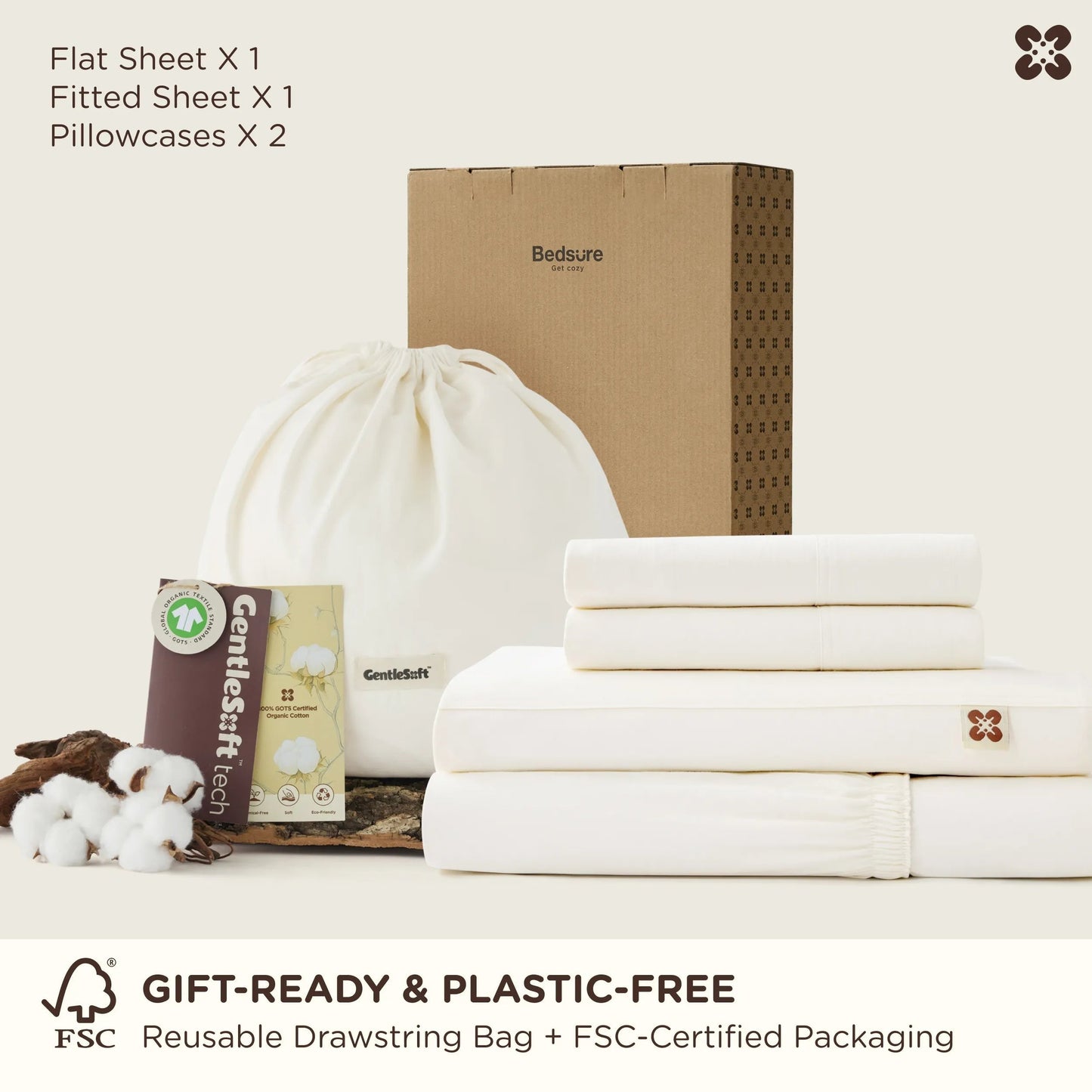 PureWovenTM Organic Cotton Sheet Set