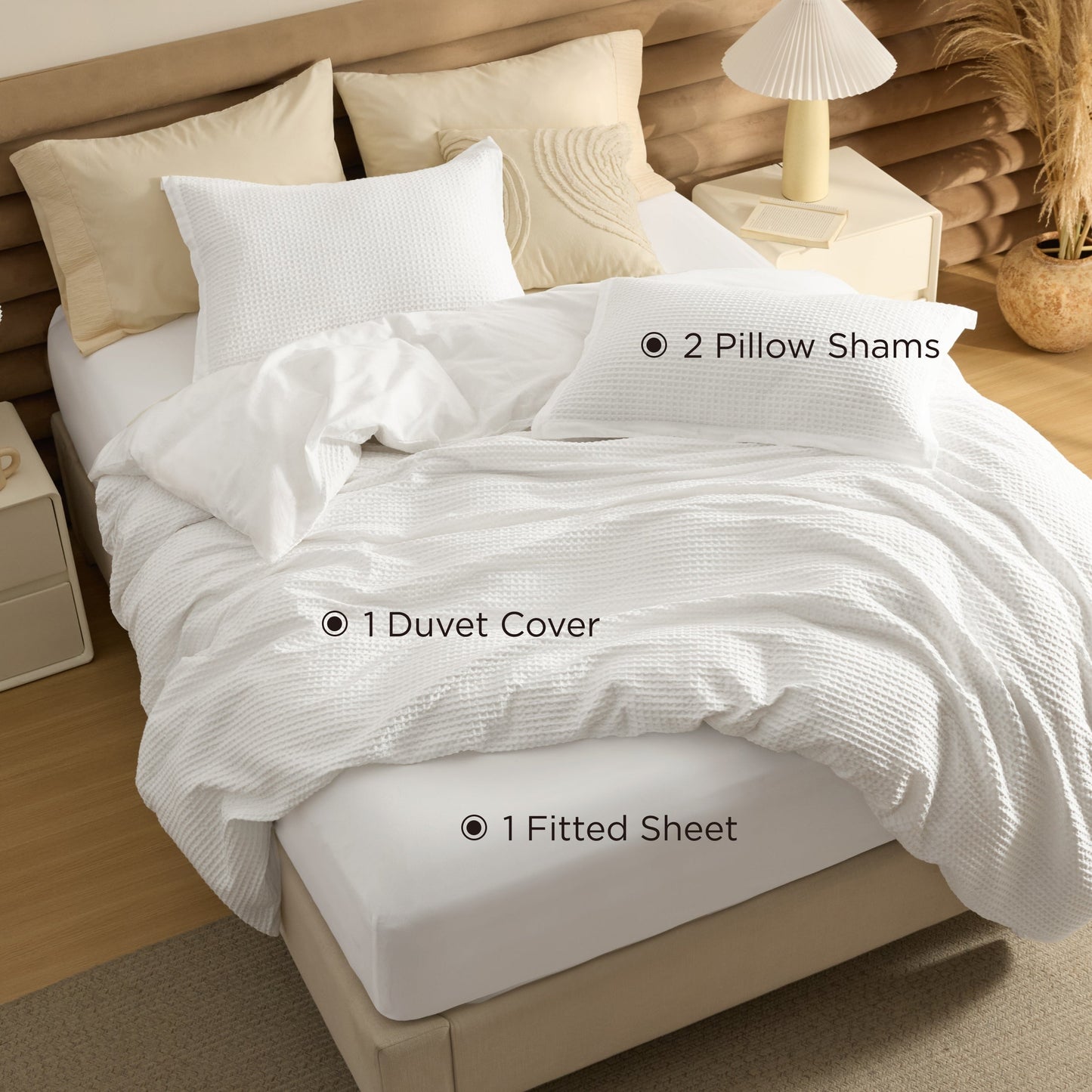 PureWovenTM Cotton Waffle Duvet Cover Set