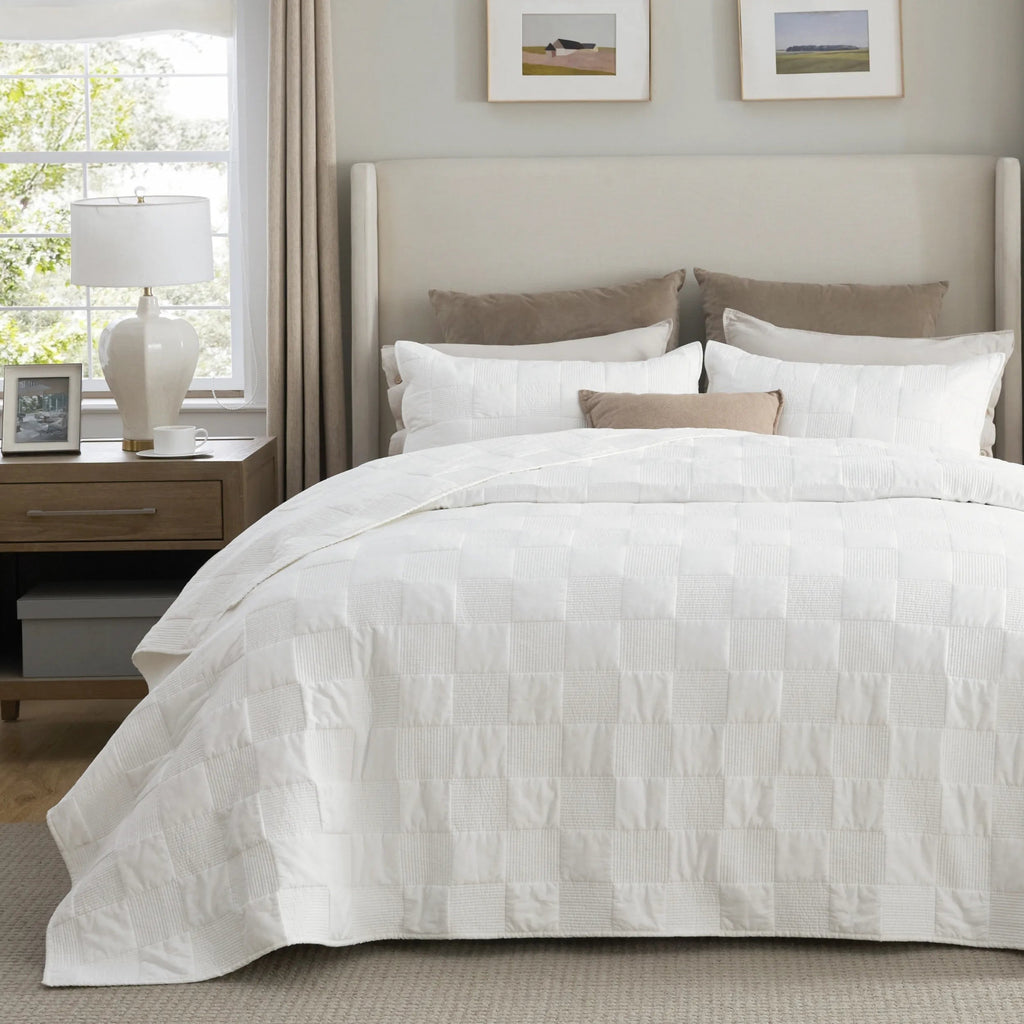 Cotton Checkered Quilted Set