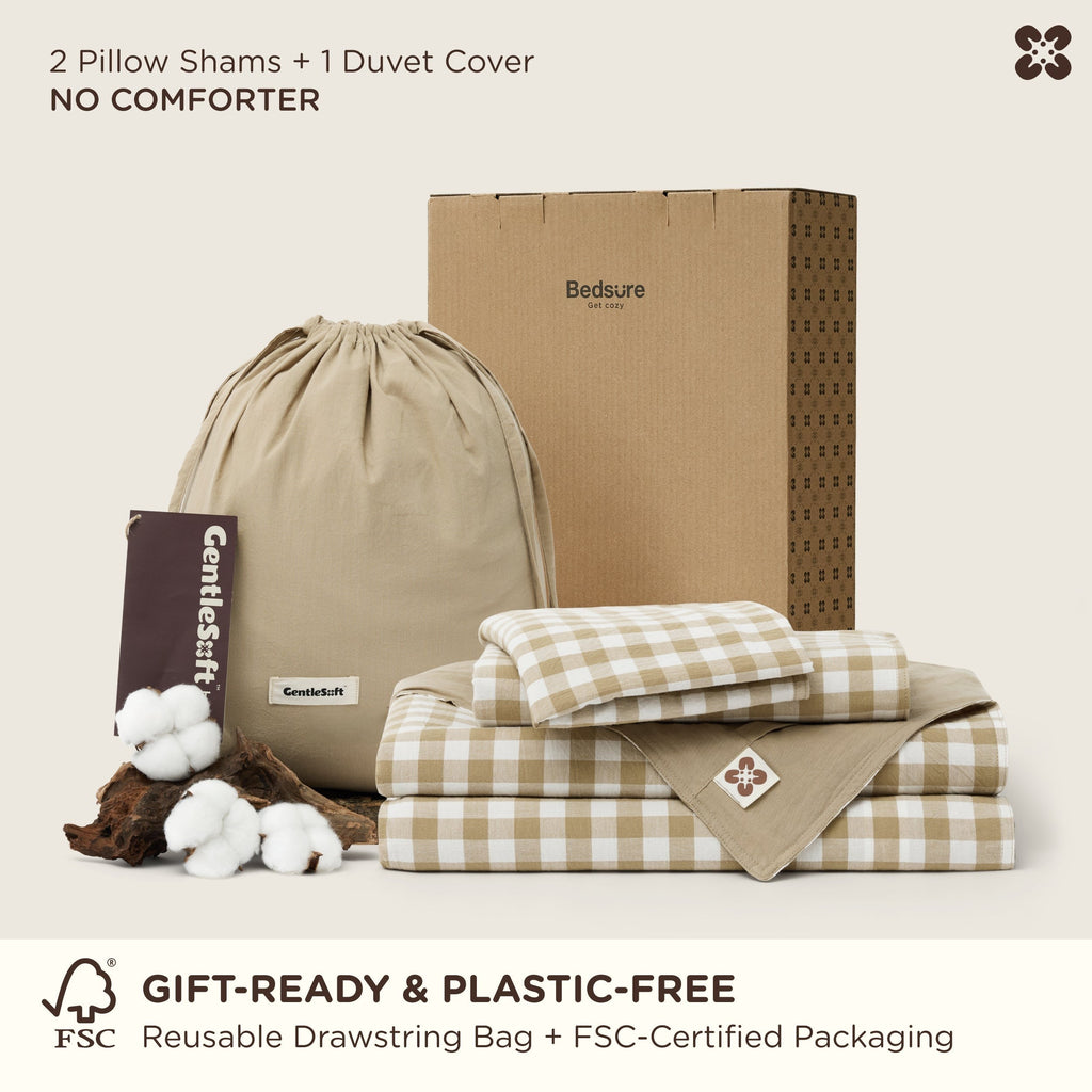 Gingham Washed Cotton Duvet Cover Set