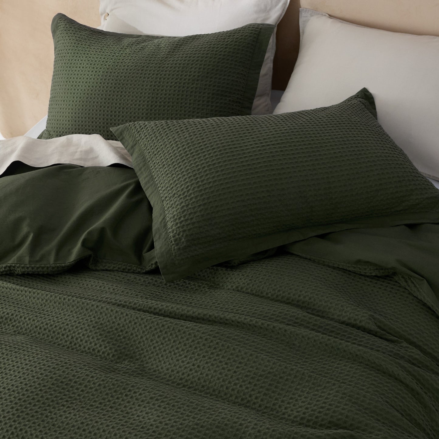 PureWovenTM Cotton Waffle Duvet Cover Set
