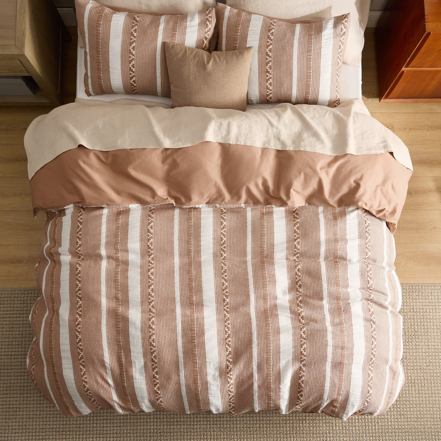 PureWovenTM Cotton Boho Waffle Weave Duvet Cover Set