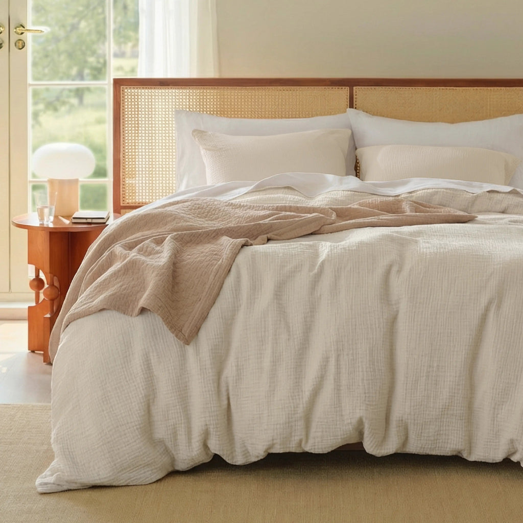 PureWovenTM Triple-Layer Cotton Gauze Duvet Cover Set
