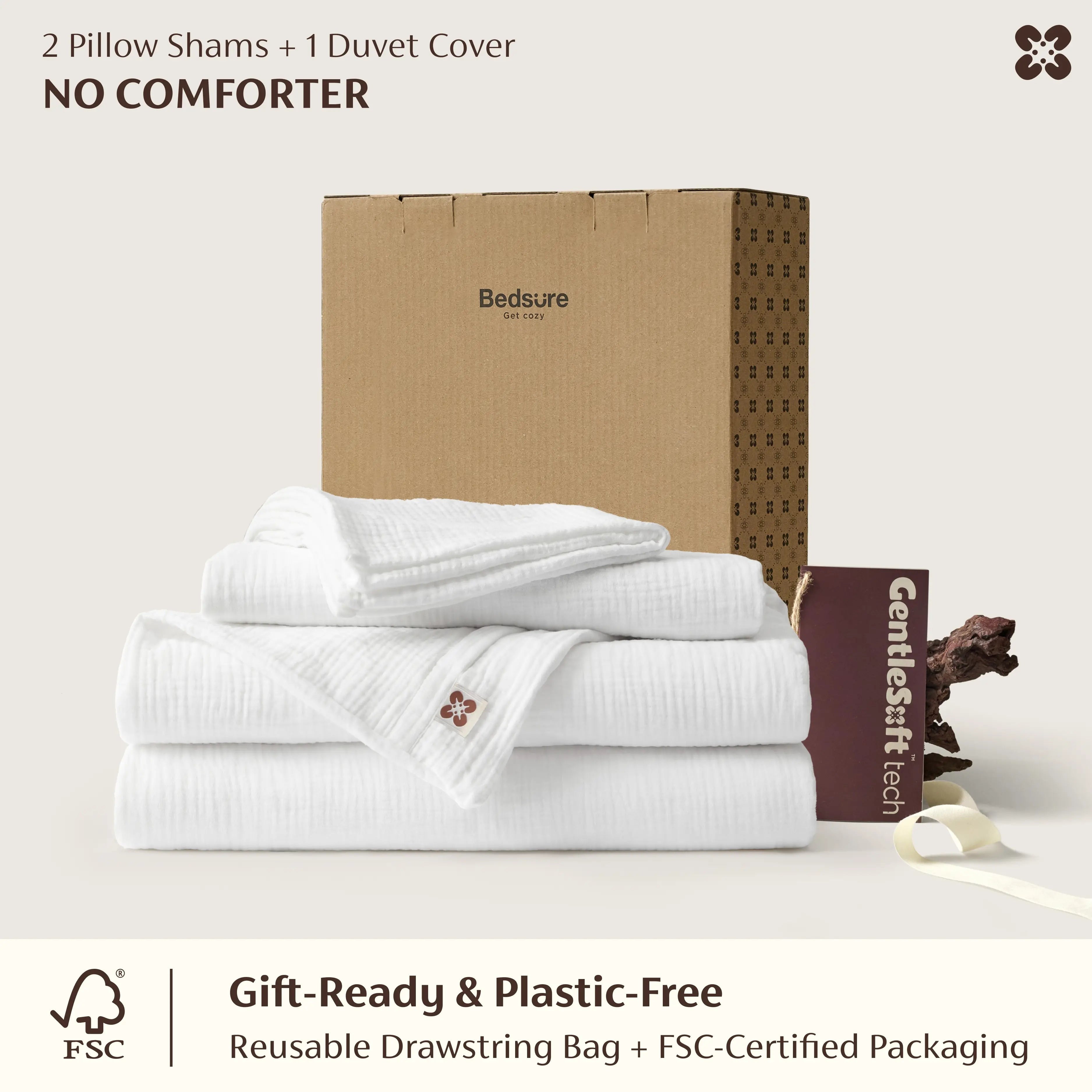 PureWovenTM Triple-Layer Cotton Gauze Duvet Cover Set