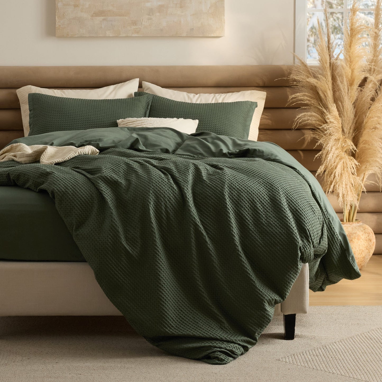 PureWovenTM Cotton Waffle Duvet Cover Set