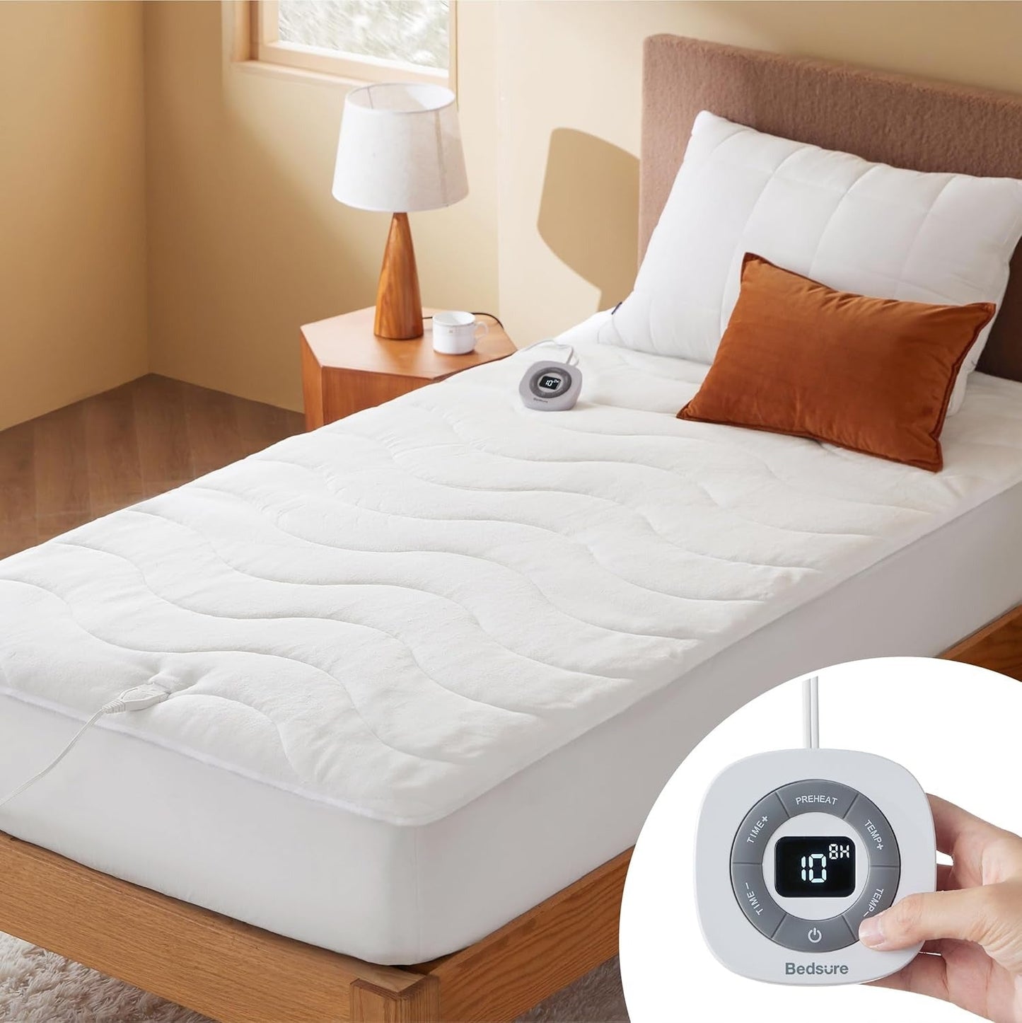 Coral Fleece Heated Mattress Pad