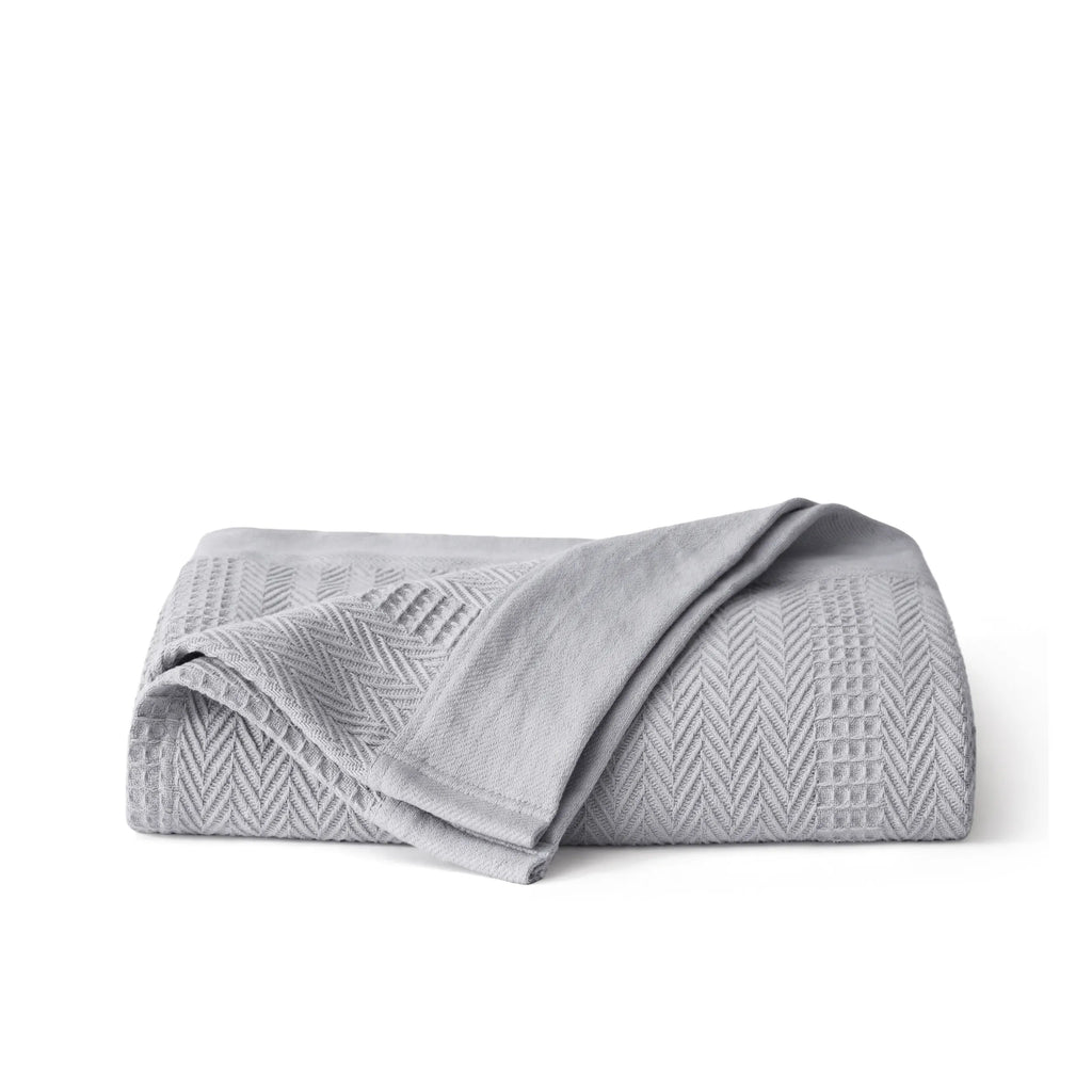 PureWovenTM Organic Cotton Waffle Herringbone Blanket