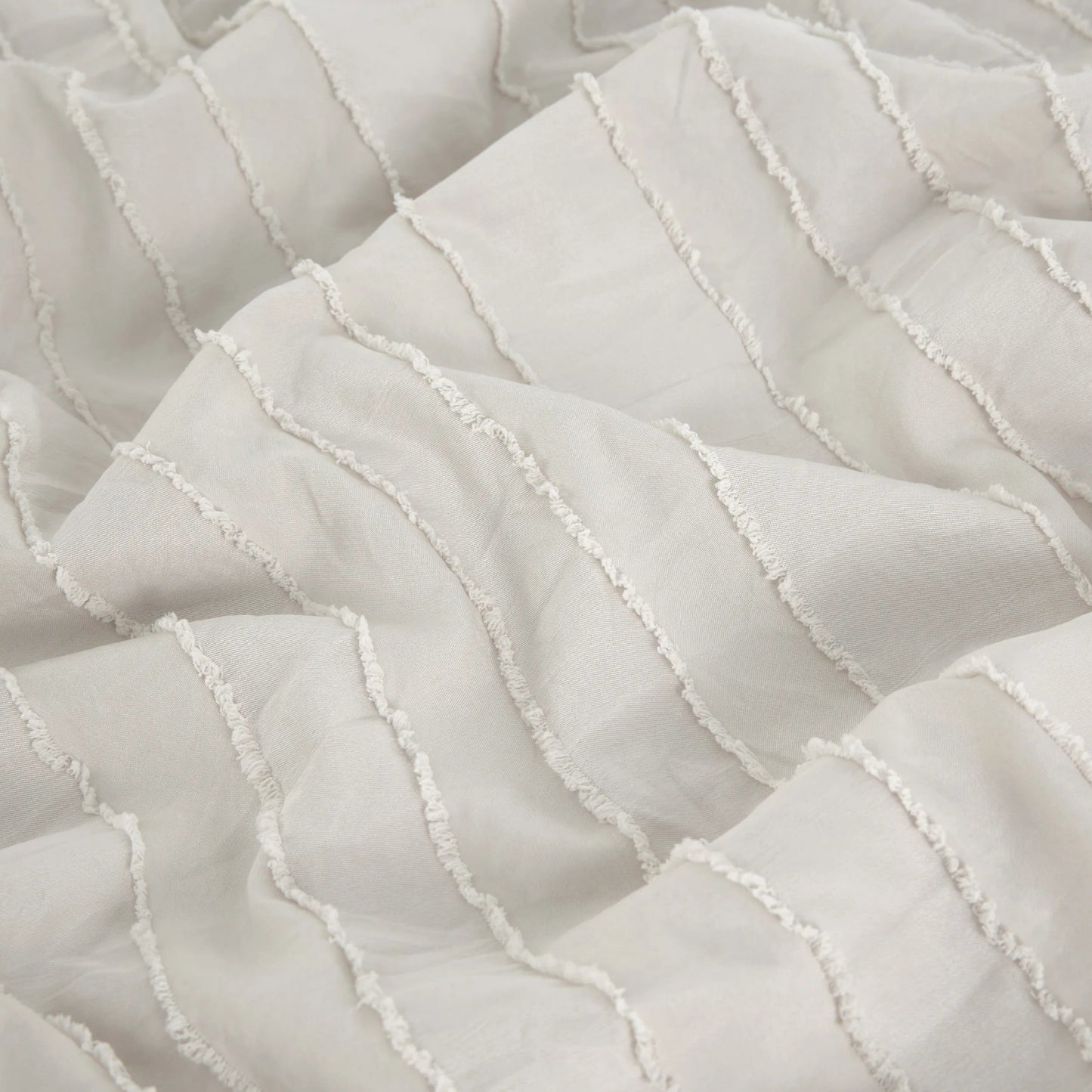 Striped Tufted Embroidery Duvet Cover Set