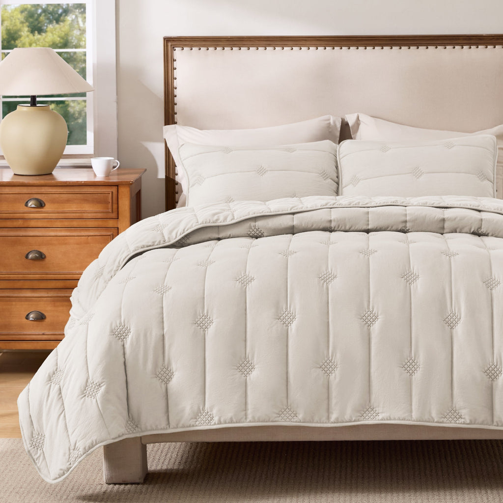Prewashed Diamond Quilt Set