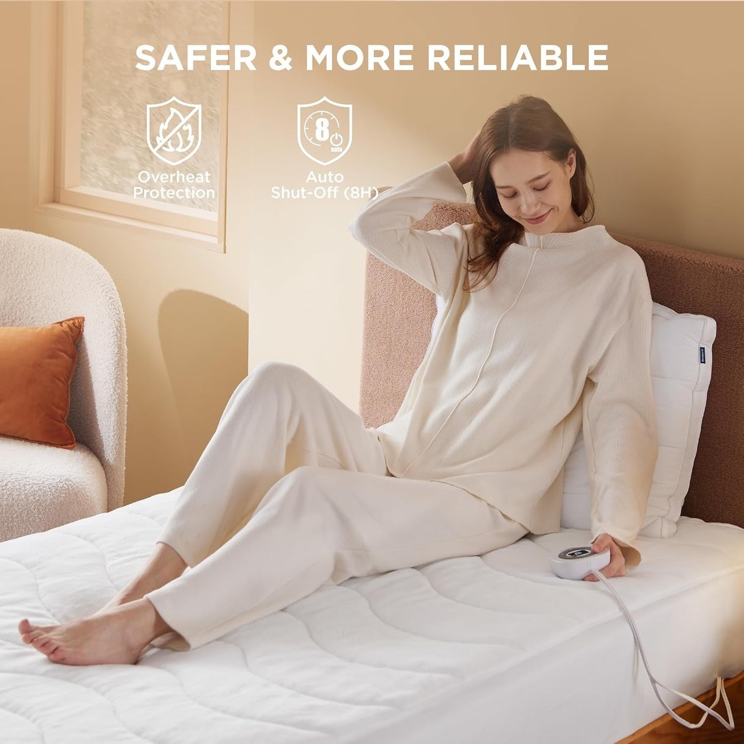 Coral Fleece Heated Mattress Pad