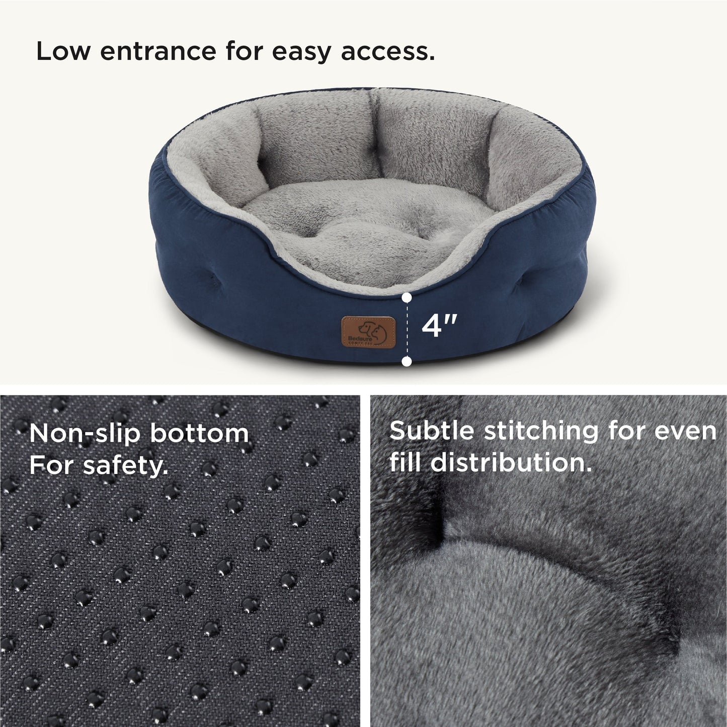 Solid Round Pet Bed