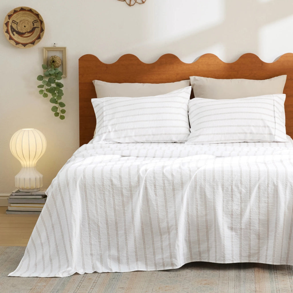 Cotton-Like Striped Sheet Sets
