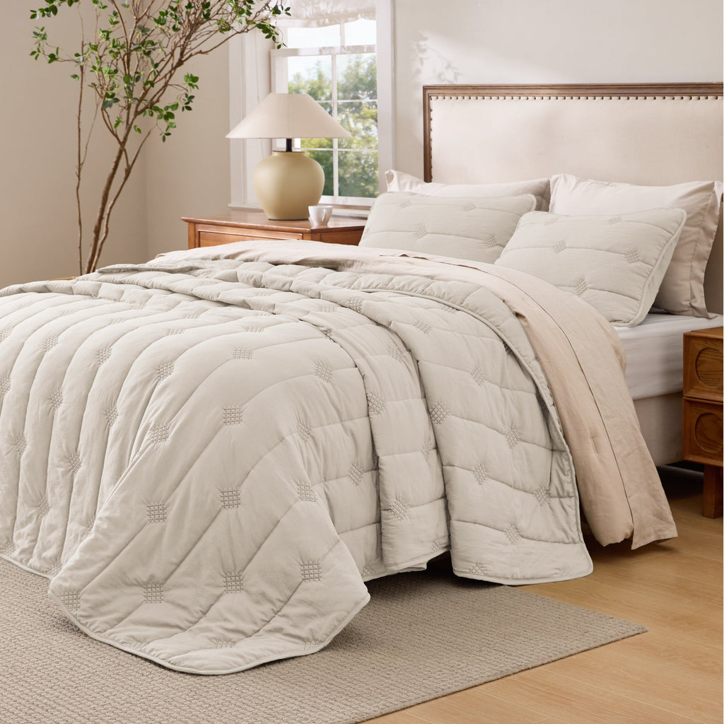Prewashed Diamond Quilt Set