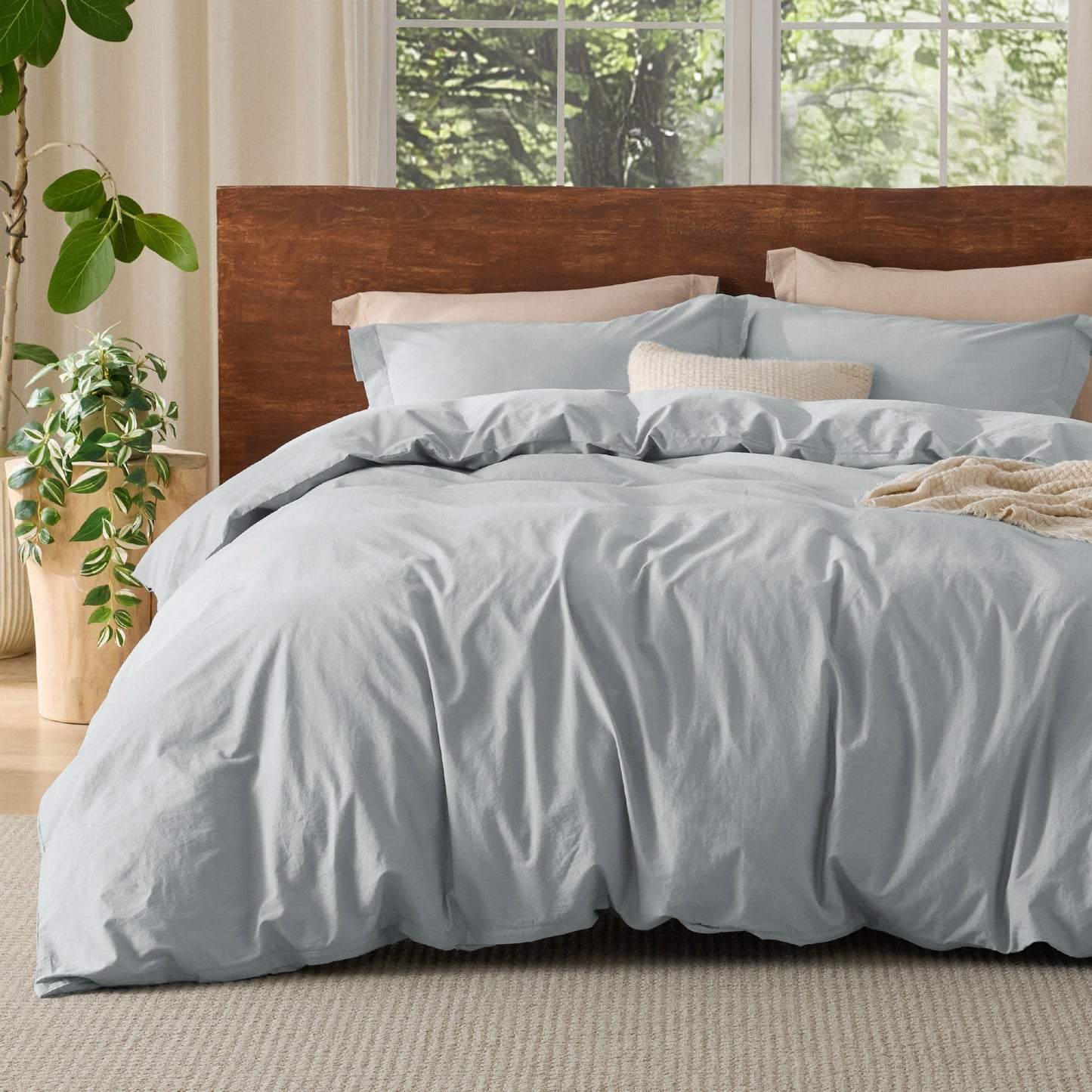 PureWovenTM Washed Cotton Duvet Cover Set