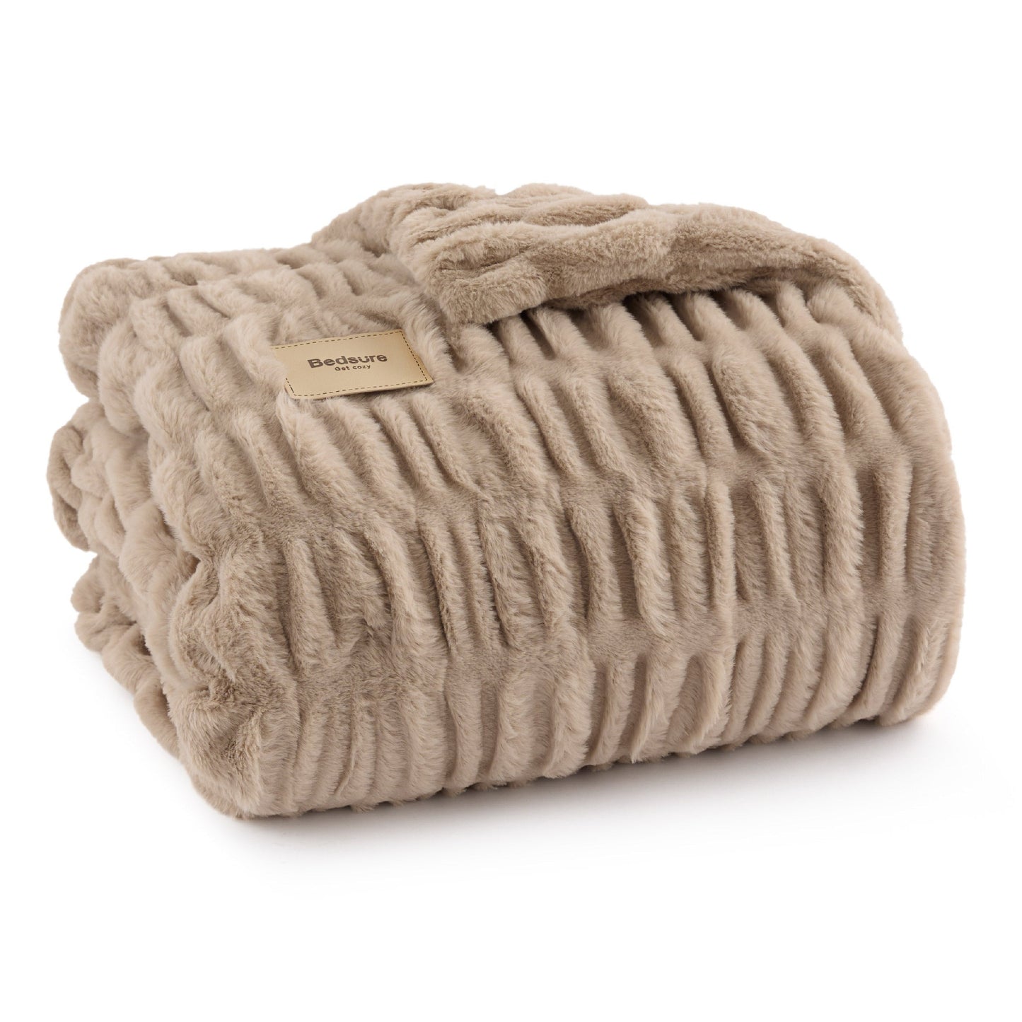 Double-sided Faux Fur Ruched Blanket