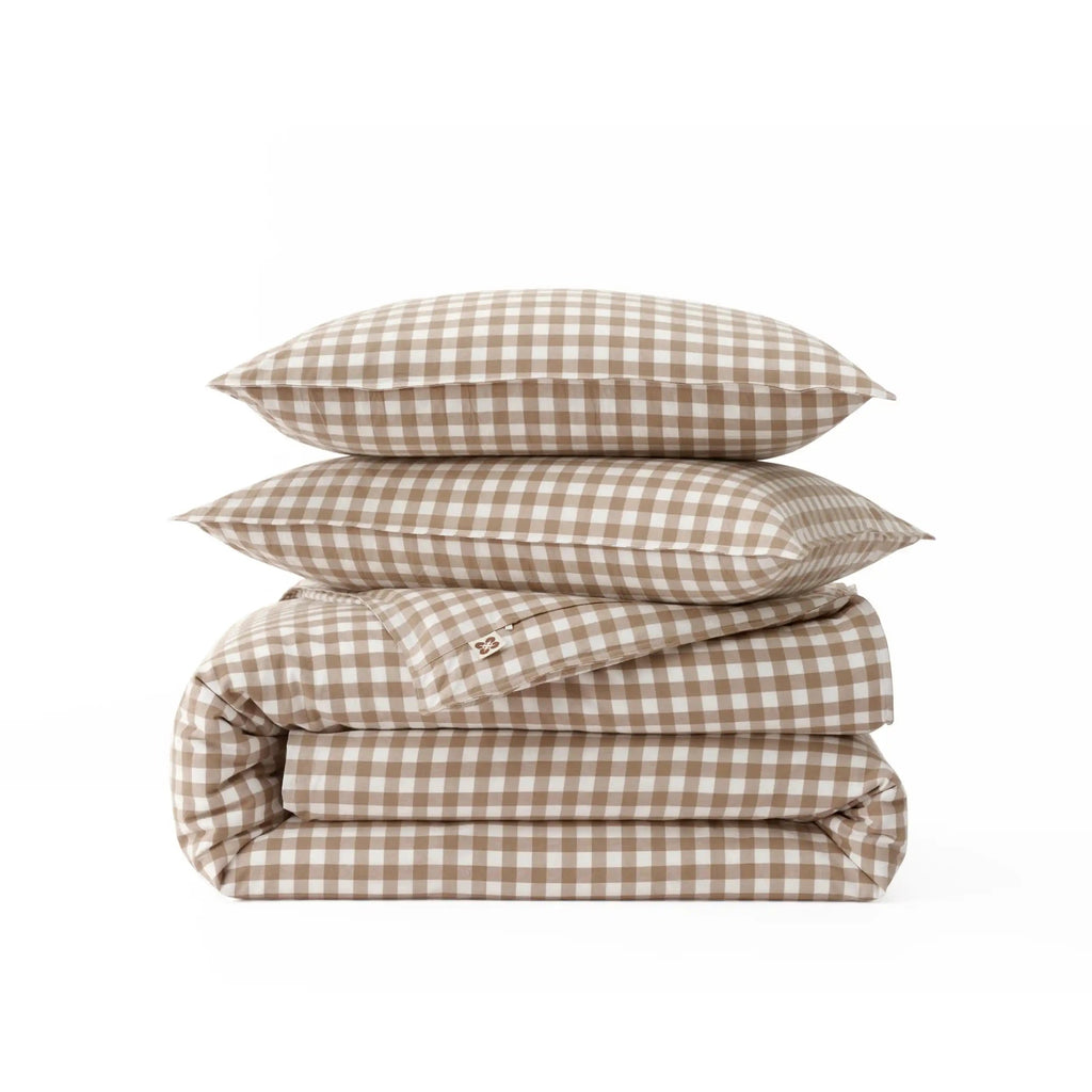 PureWovenTM Washed Cotton Gingham Duvet Cover Set