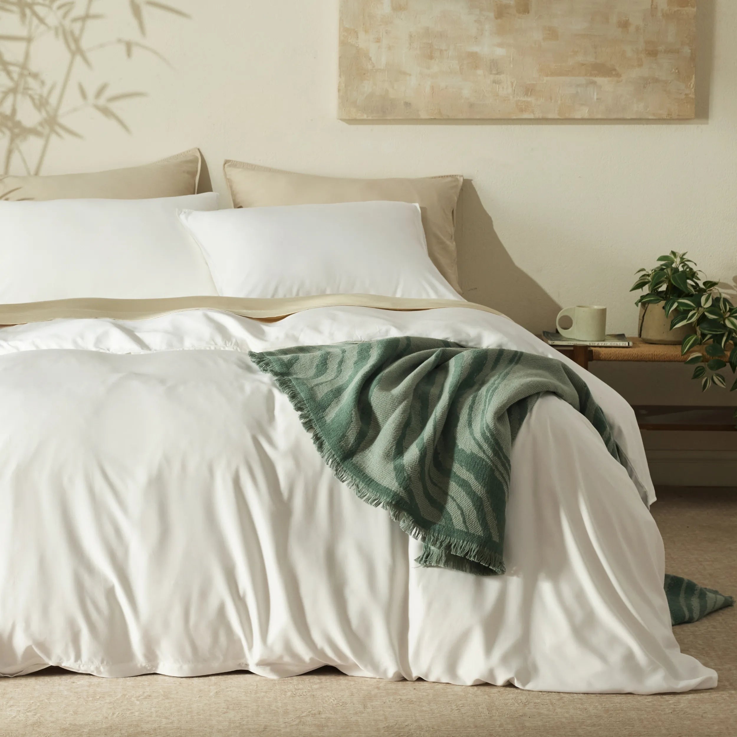 PureWovenTM Organically Grown Bamboo Viscose Duvet Cover Set