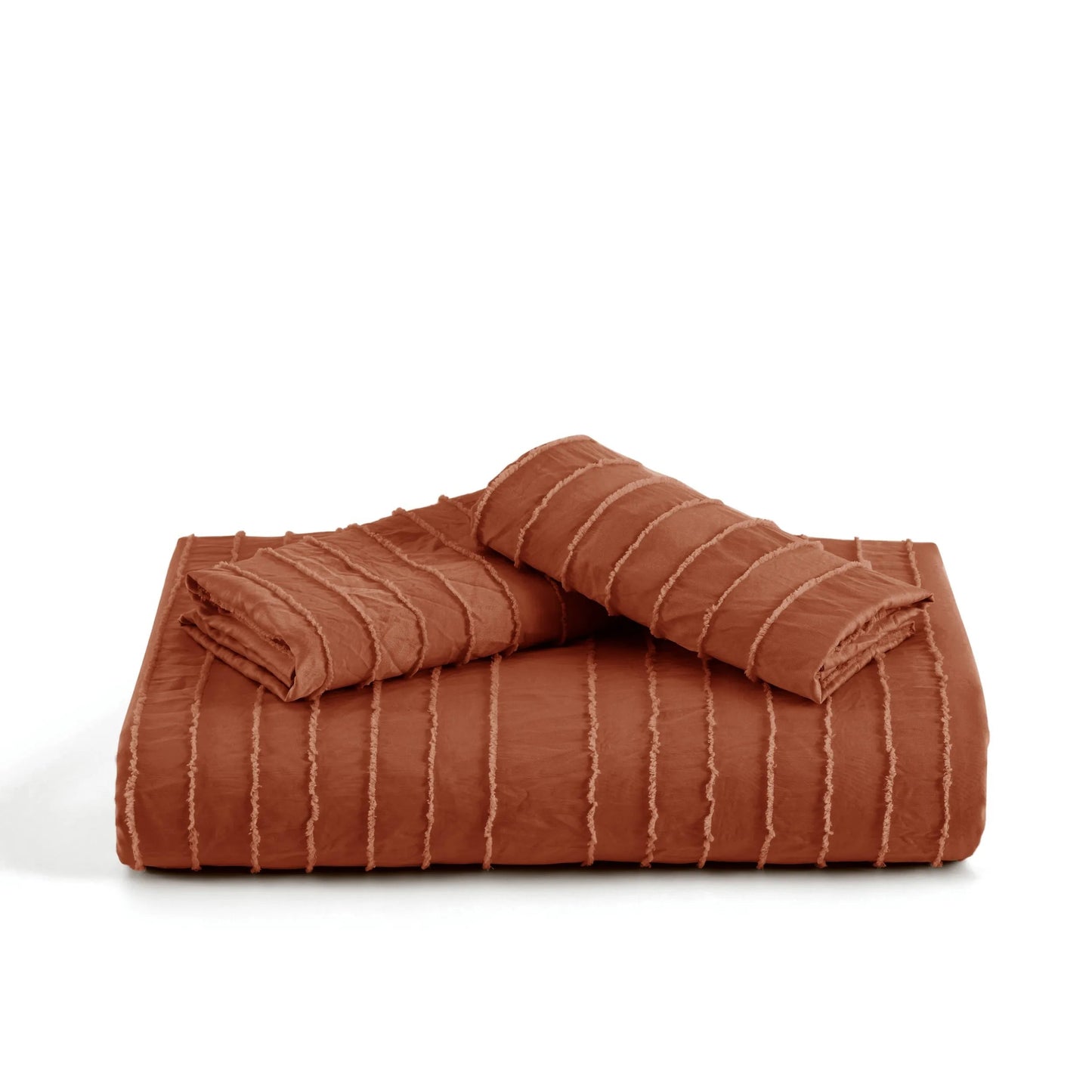 Striped Tufted Embroidery Duvet Cover Set