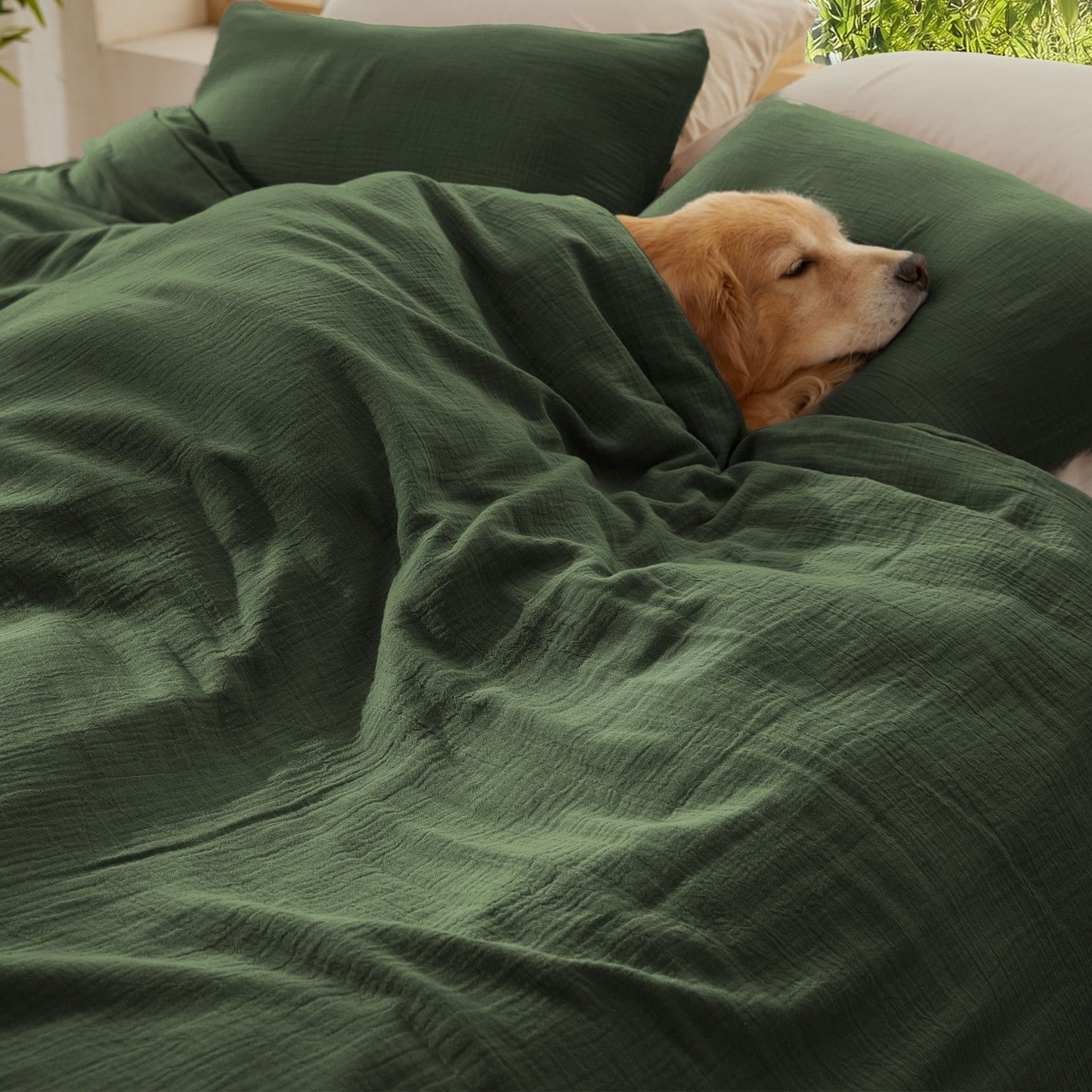 PureWovenTM Rayon From Bamboo Cotton Muslin Duvet Cover Set